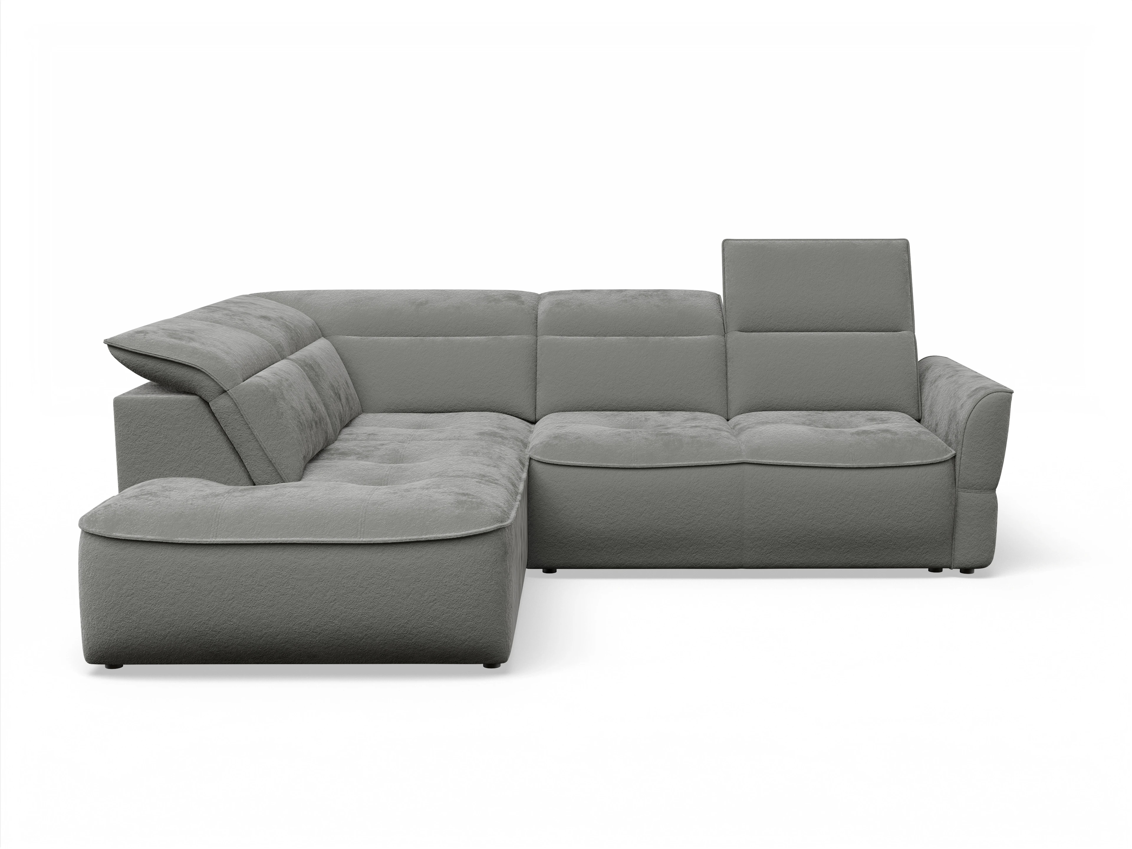 Ansicht des Produktes Toledo Ecksofa links Abschluss offen in Stoff Braun