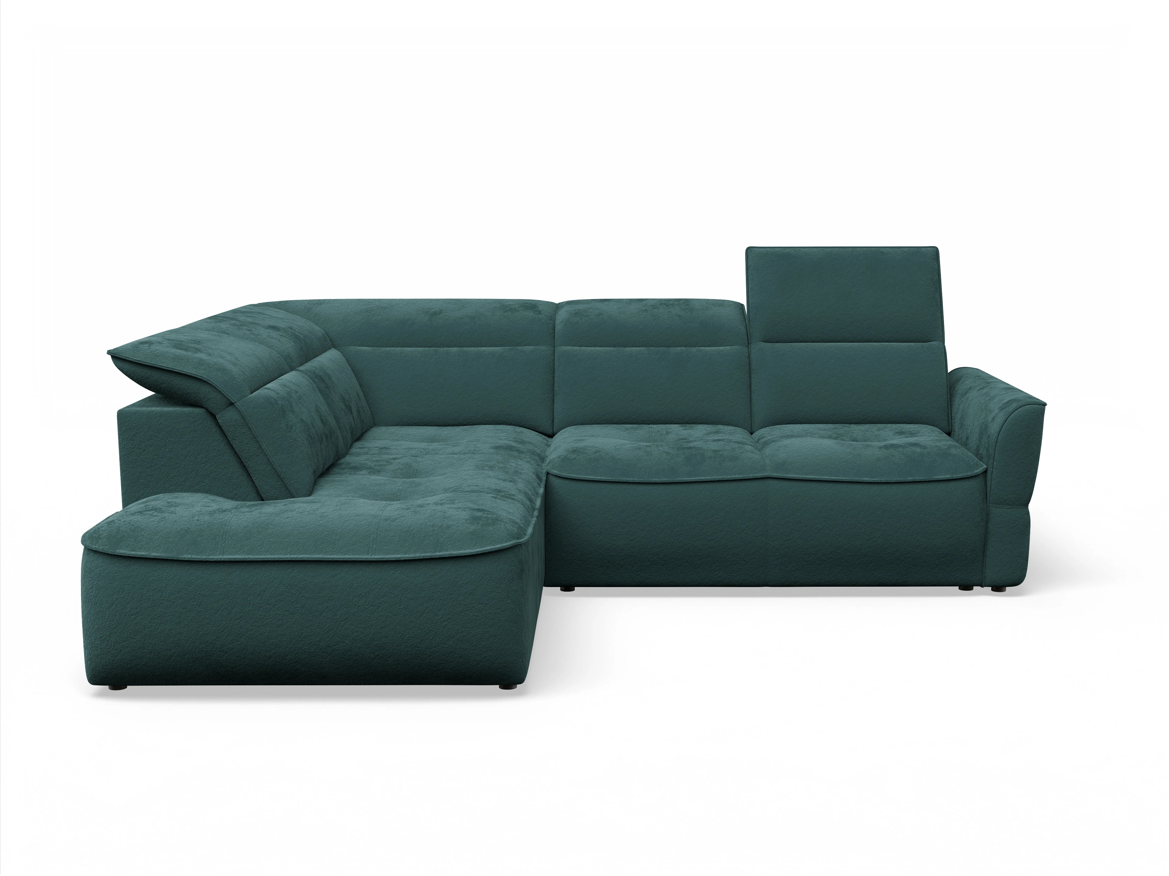 Ansicht des Produktes Toledo Ecksofa links Abschluss offen in Stoff Blau