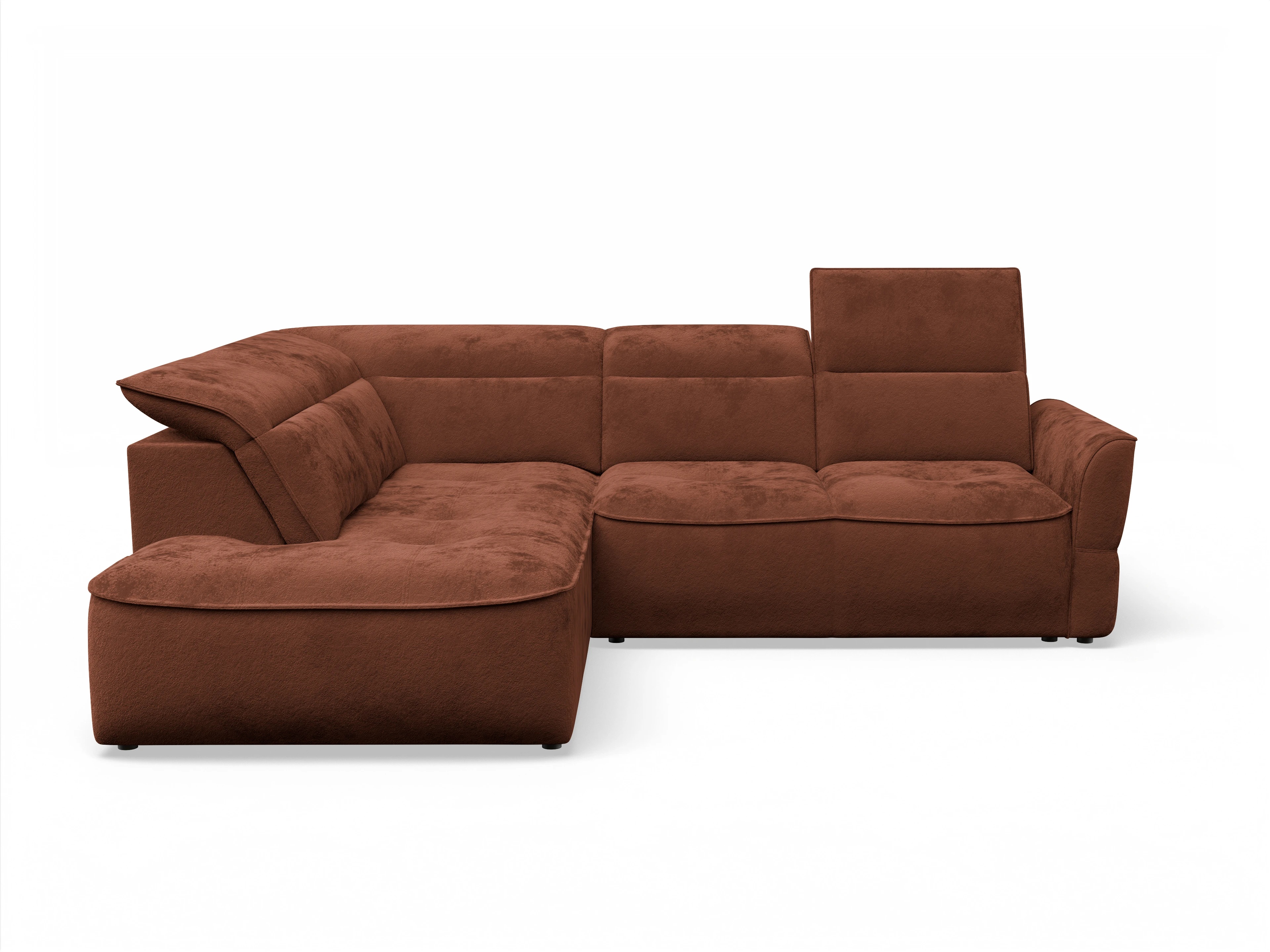Ansicht des Produktes Toledo Ecksofa links Abschluss offen in Stoff Orange