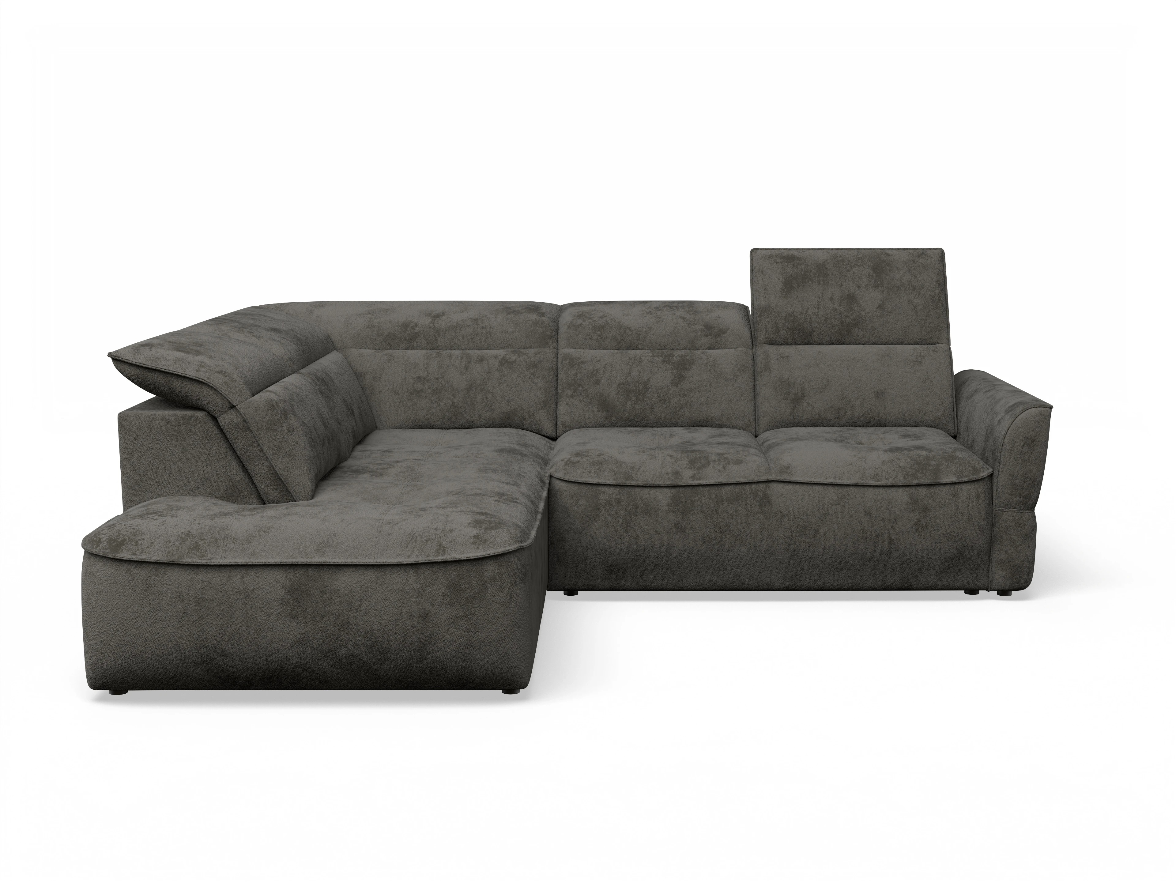 Ansicht des Produktes Toledo Ecksofa links Abschluss offen in Stoff Braun