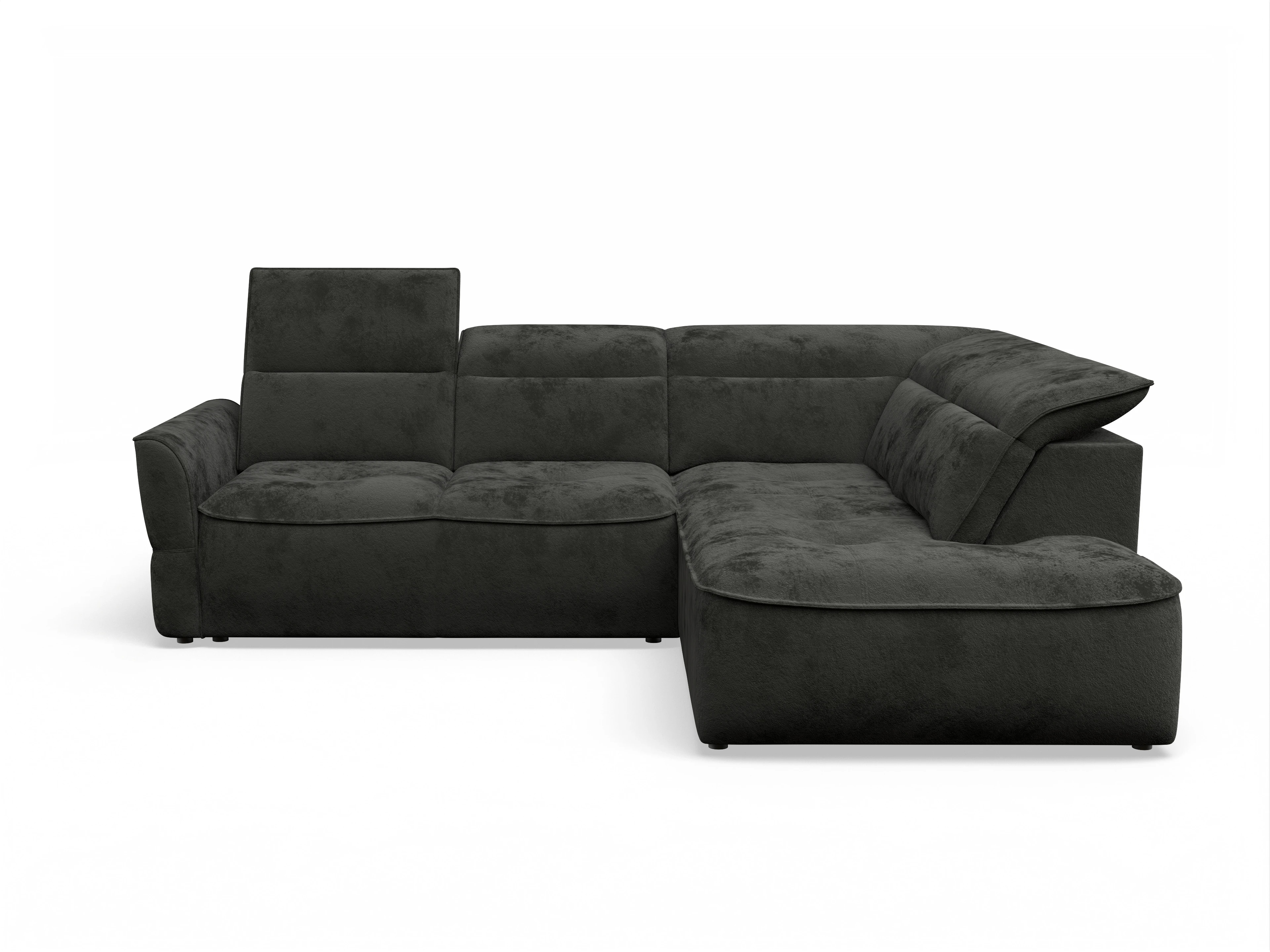 Ansicht des Produktes Toledo Ecksofa rechts Abschluss offen in Stoff Schwarz