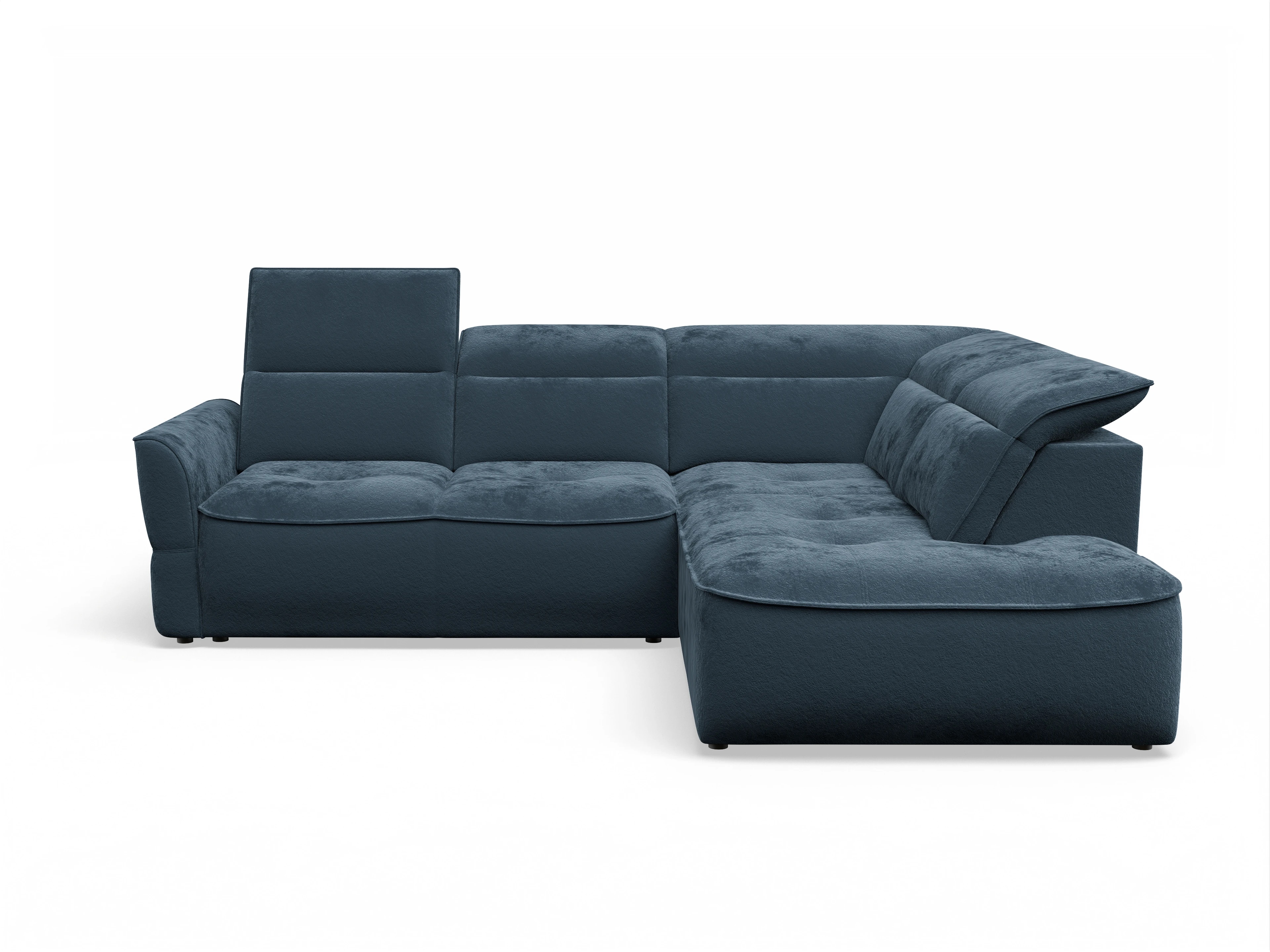 Ansicht des Produktes Toledo Ecksofa rechts Abschluss offen in Stoff Blau