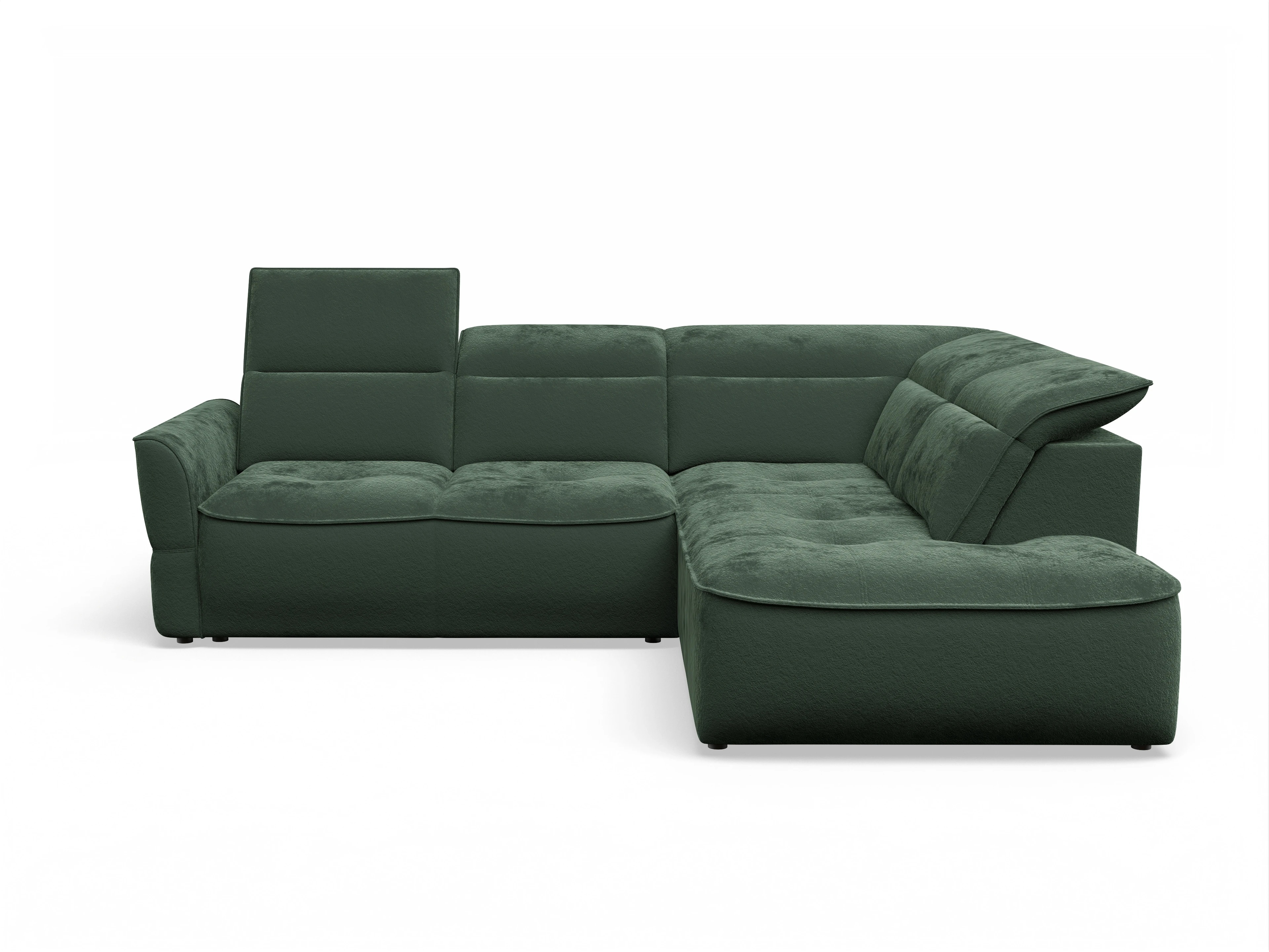 Ansicht des Produktes Toledo Ecksofa rechts Abschluss offen in Stoff Grün