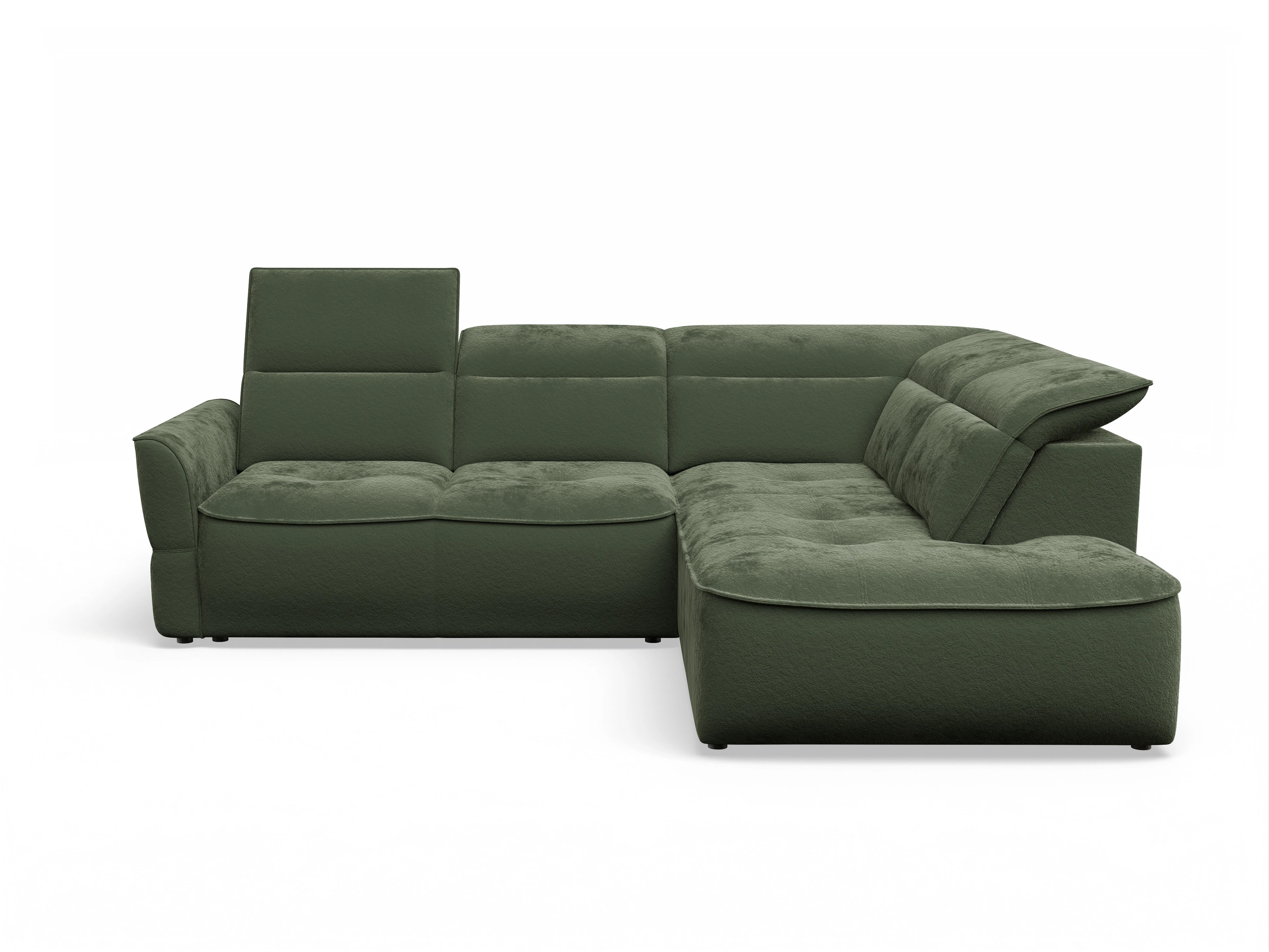 Ansicht des Produktes Toledo Ecksofa rechts Abschluss offen in Stoff Grün