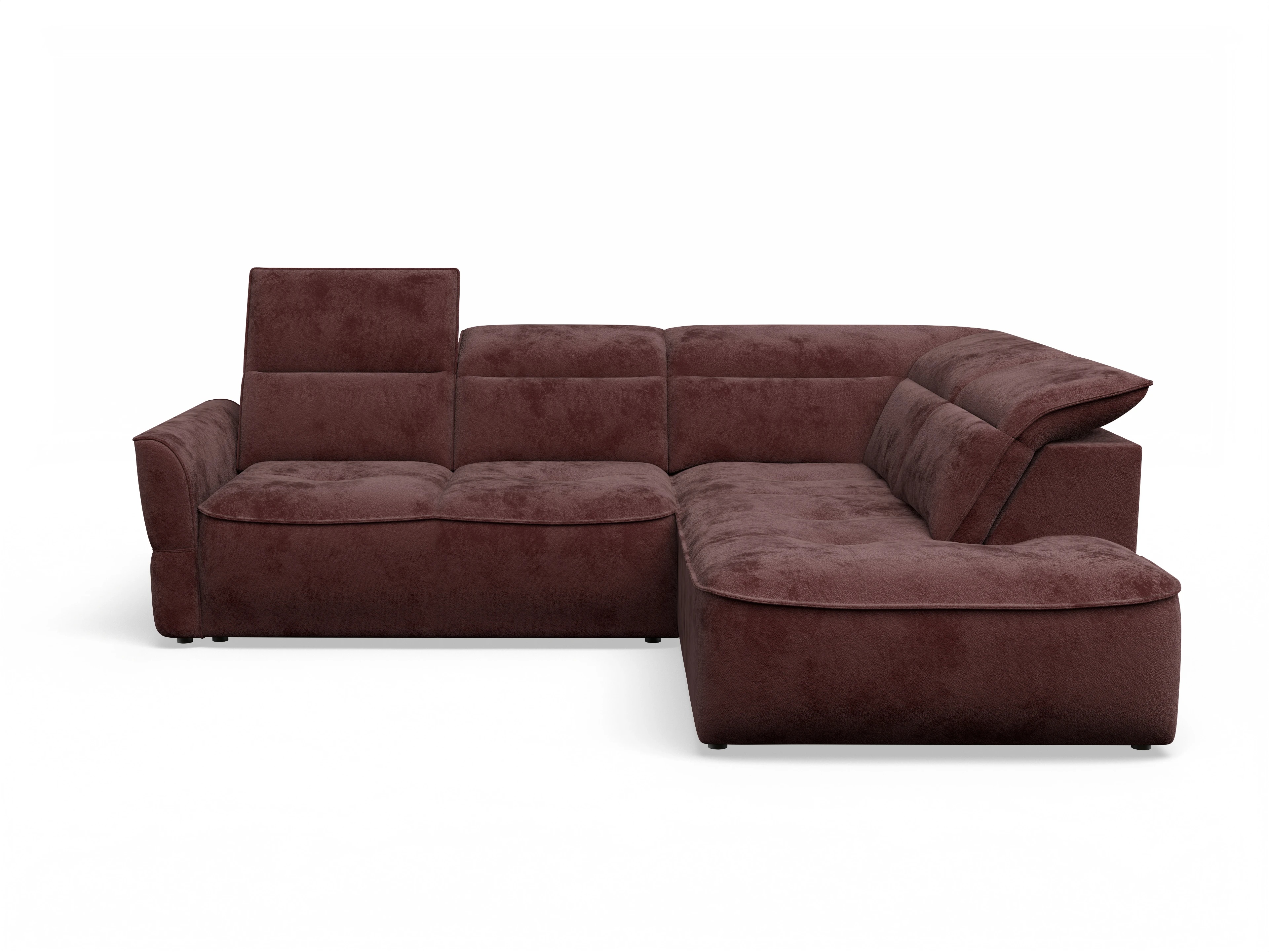 Ansicht des Produktes Toledo Ecksofa rechts Abschluss offen in Stoff Rot