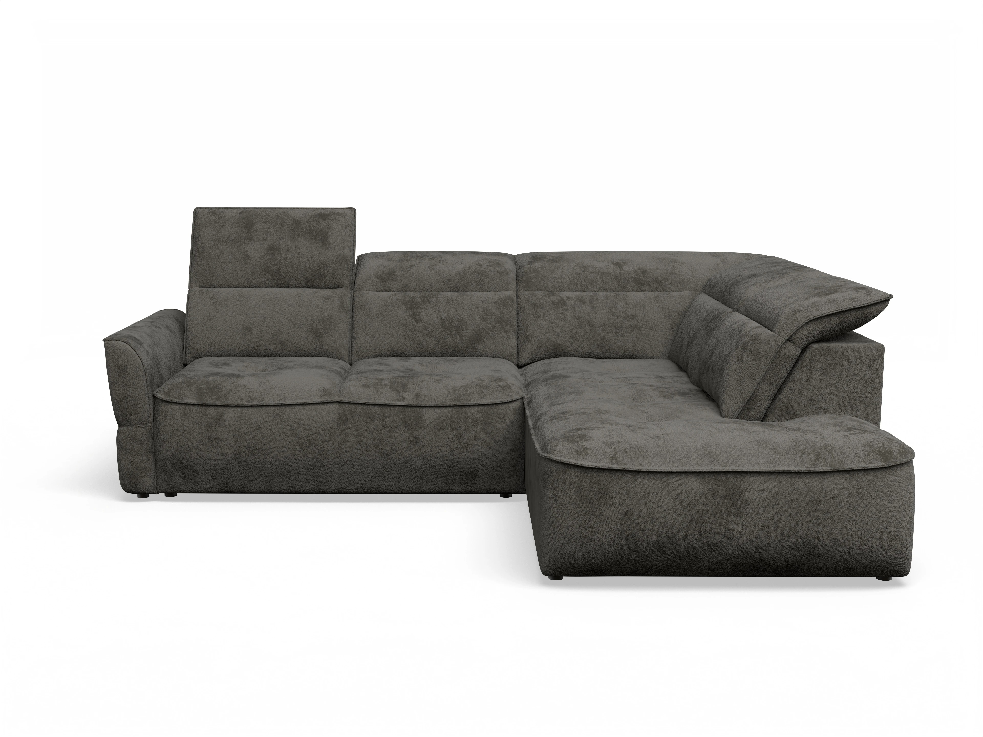 Ansicht des Produktes Toledo Ecksofa rechts Abschluss offen in Stoff Braun