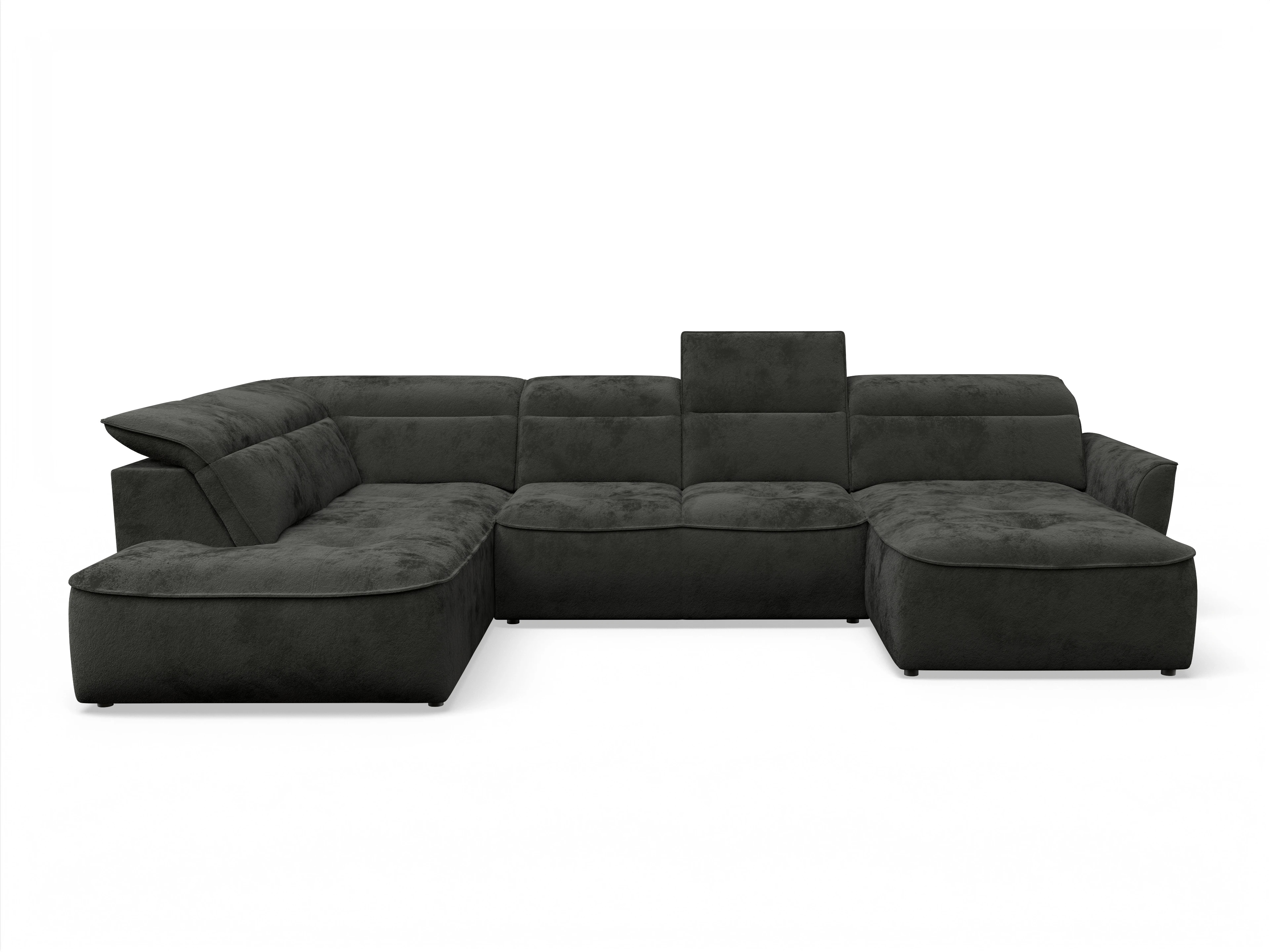 Ansicht des Produktes Toledo Wohnlandschaft offen beidseitig in Stoff Schwarz