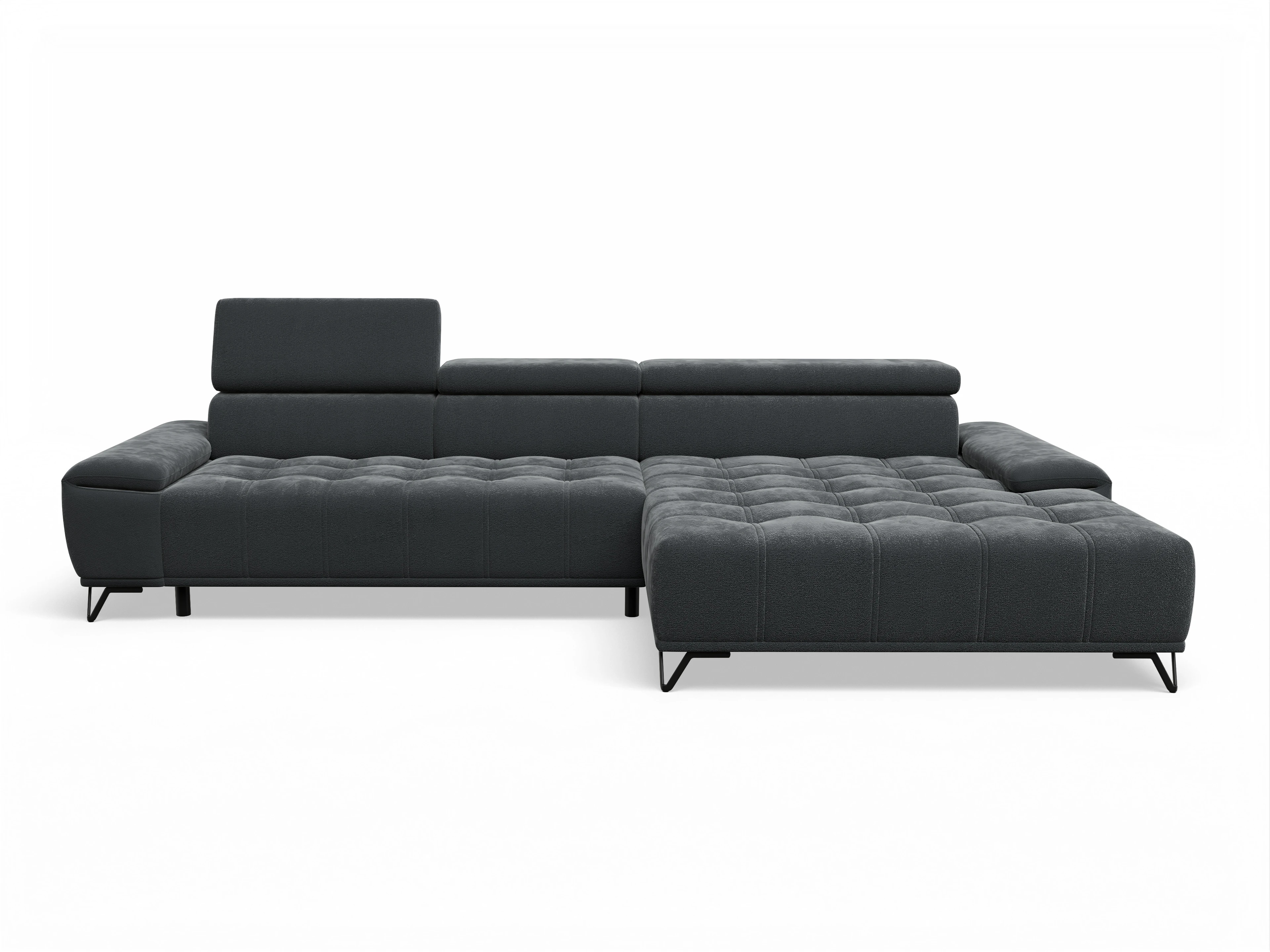 Ansicht des Produktes Sevilla Ecksofa rechts Abschluss offen in Stoff Grau