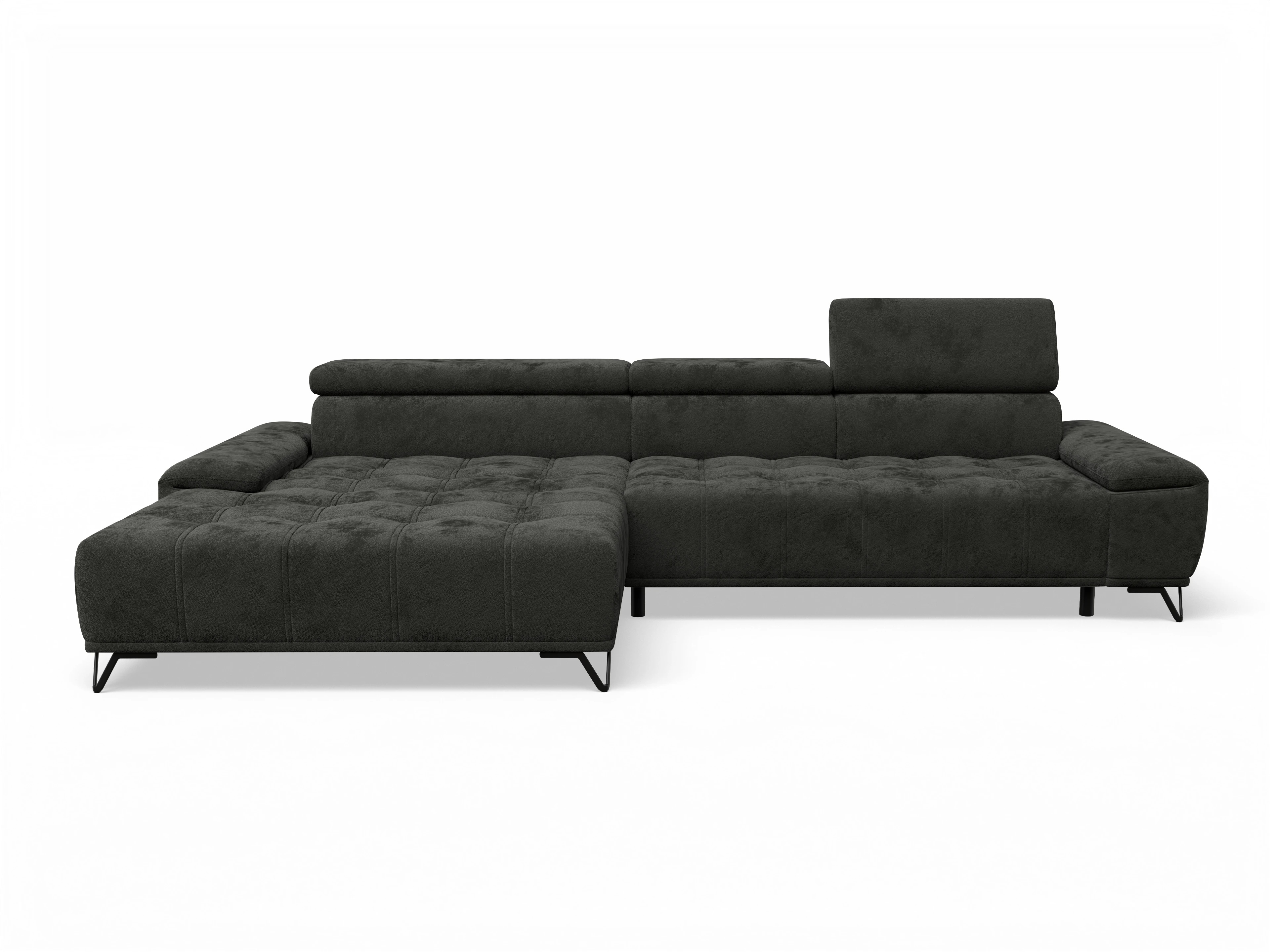 Ansicht des Produktes Sevilla Ecksofa links Abschluss offen in Stoff Schwarz