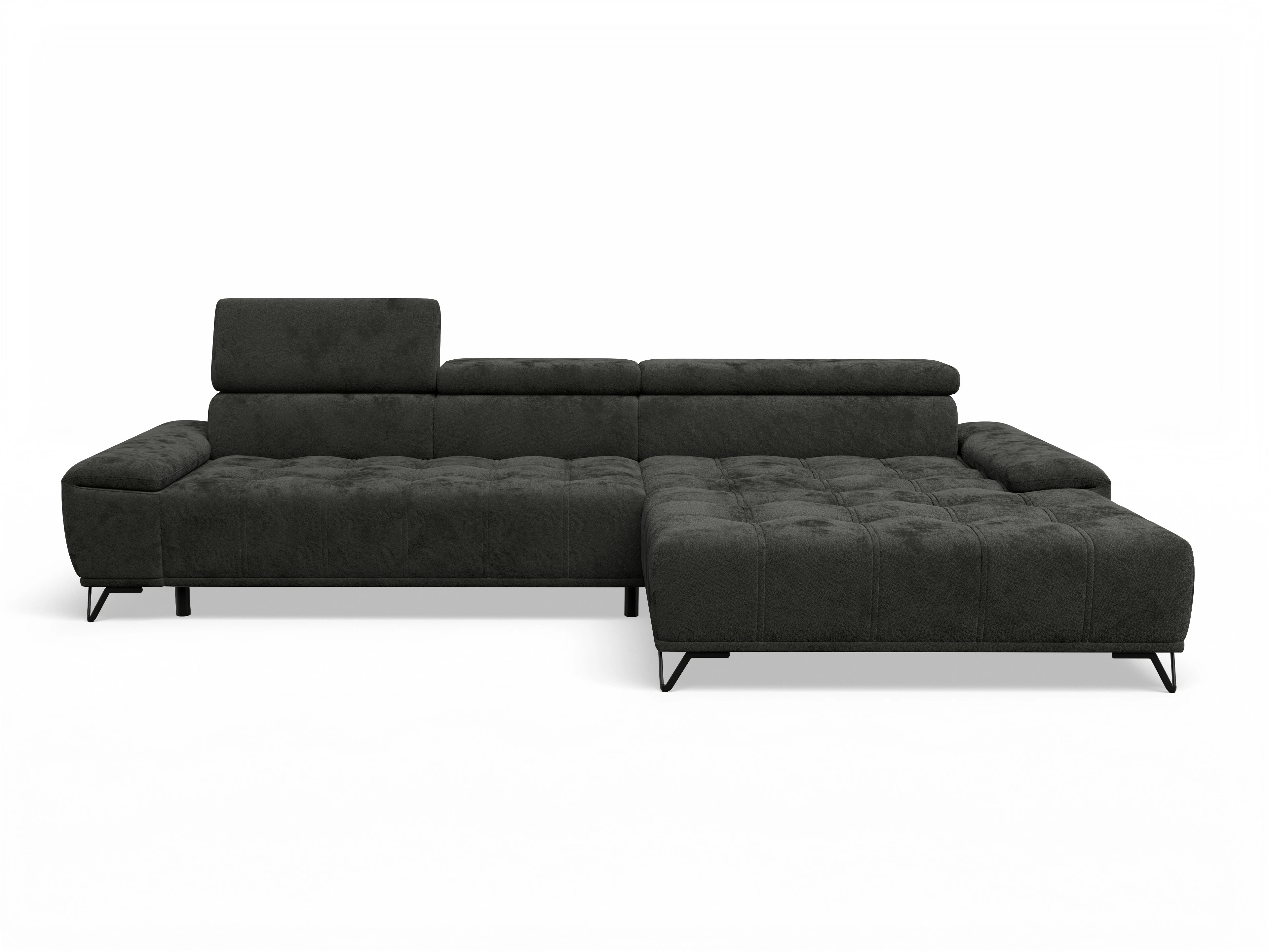 Ansicht des Produktes Sevilla Ecksofa rechts Abschluss offen in Stoff Schwarz