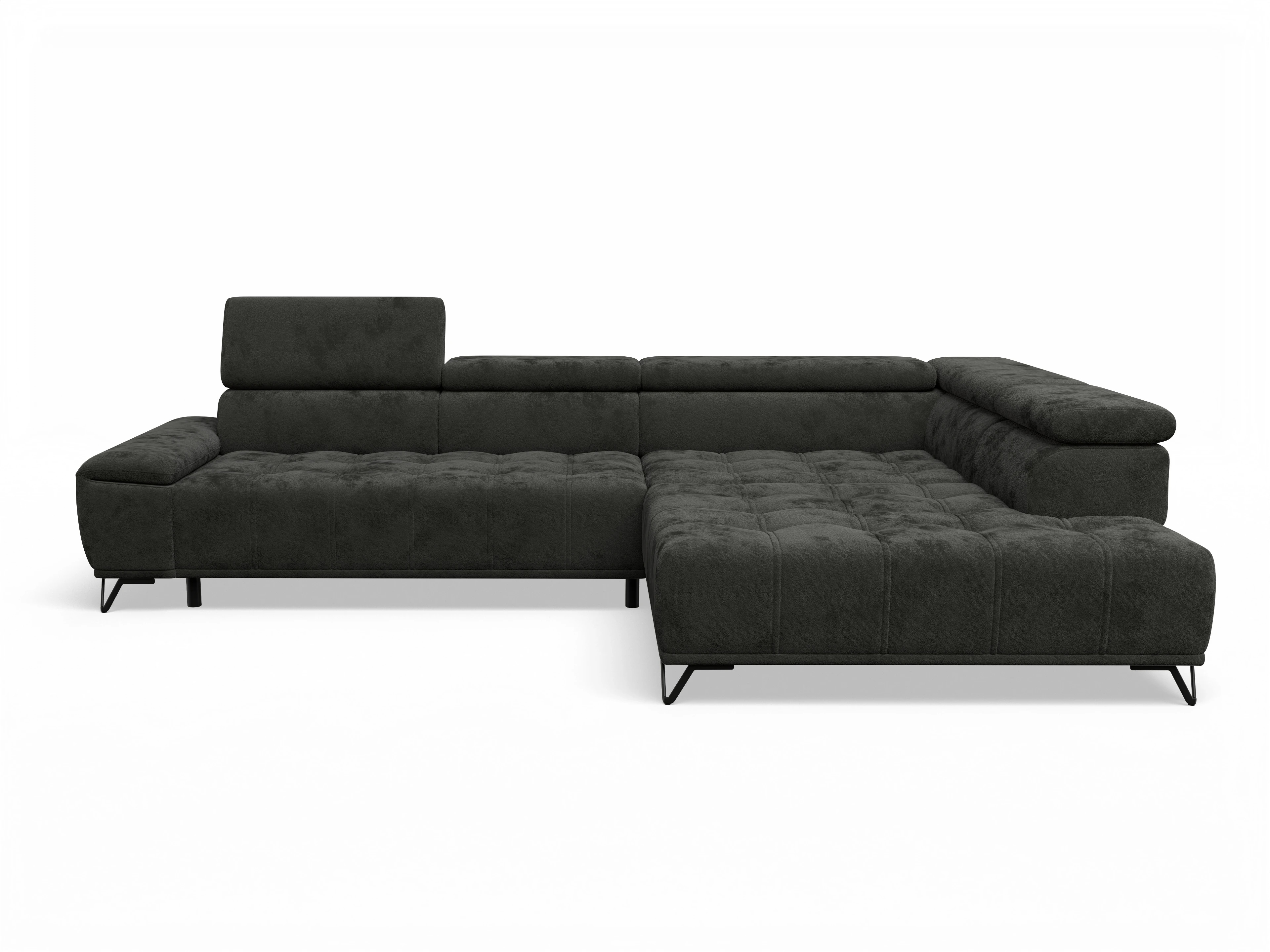 Ansicht des Produktes Sevilla Ecksofa rechts Abschluss offen in Stoff Schwarz