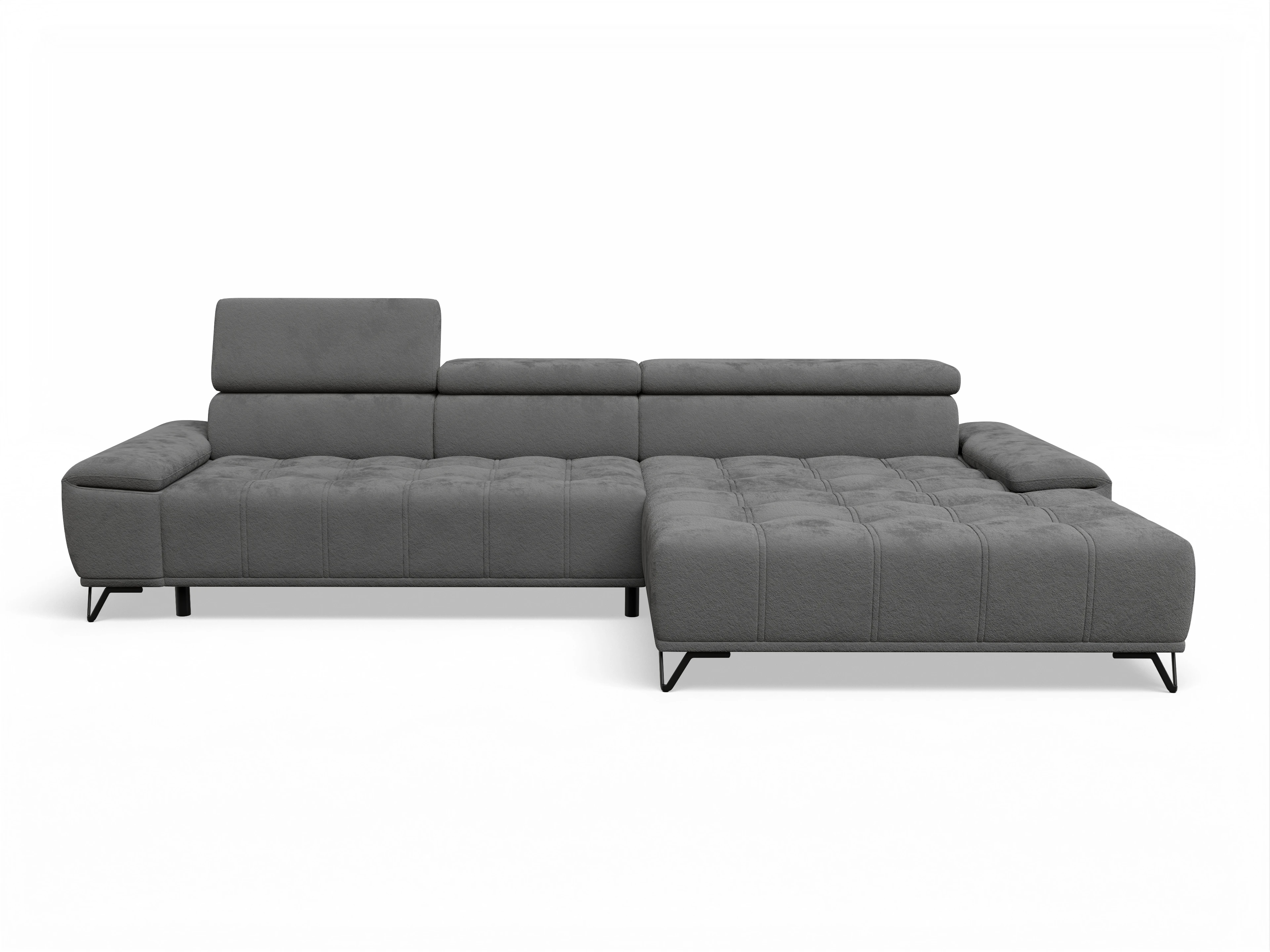 Ansicht des Produktes Sevilla Ecksofa rechts Abschluss offen in Stoff Grau