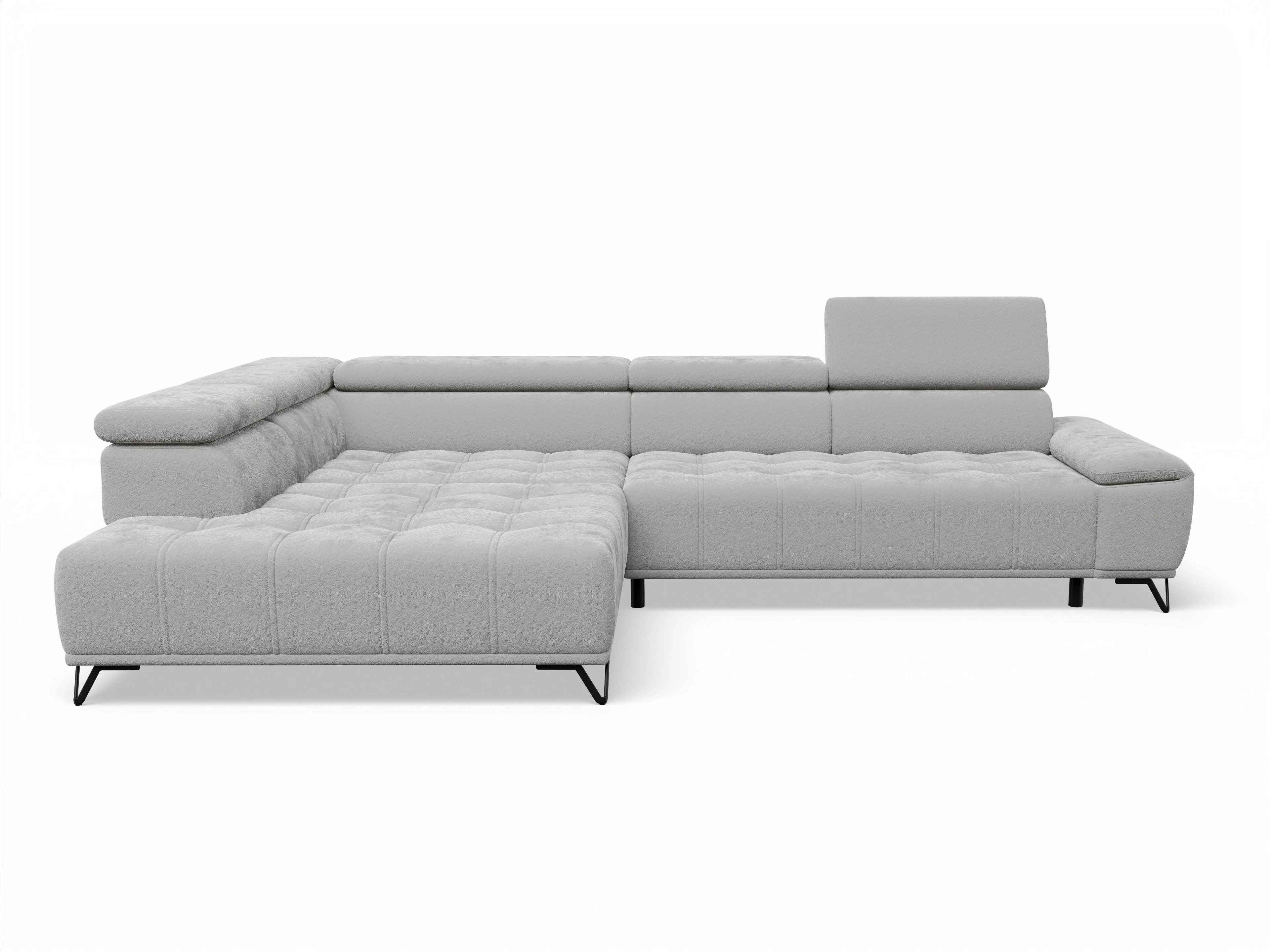 Ansicht des Produktes Sevilla Ecksofa links Abschluss offen in Stoff Grau