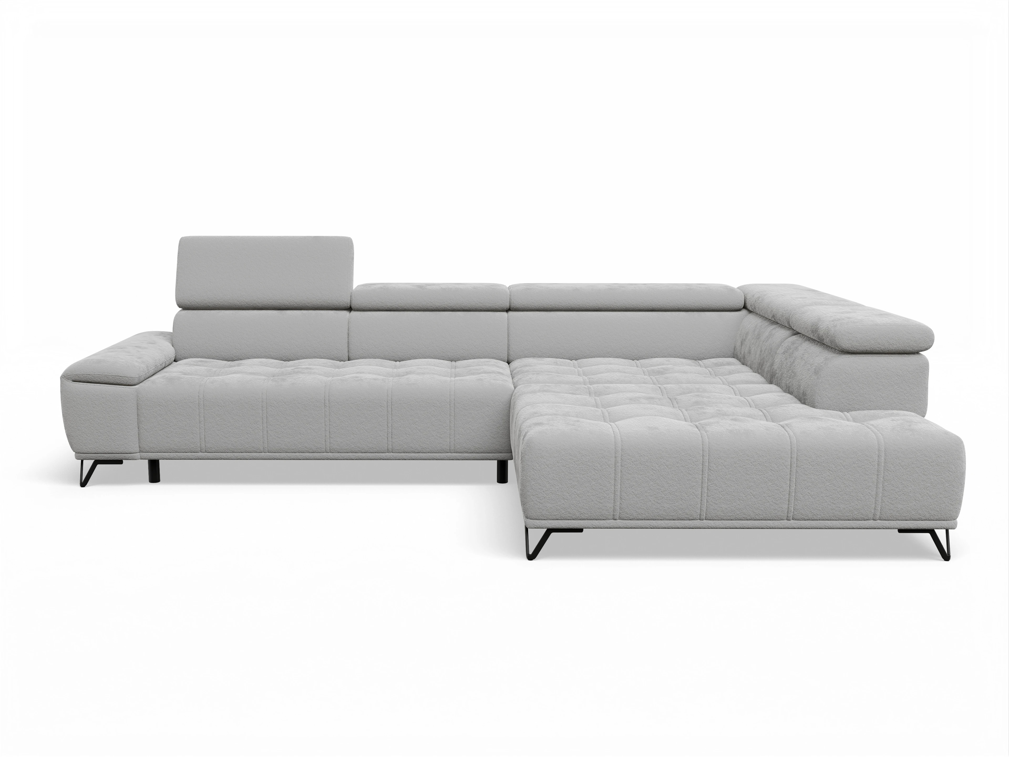 Ansicht des Produktes Sevilla Ecksofa rechts Abschluss offen in Stoff Grau