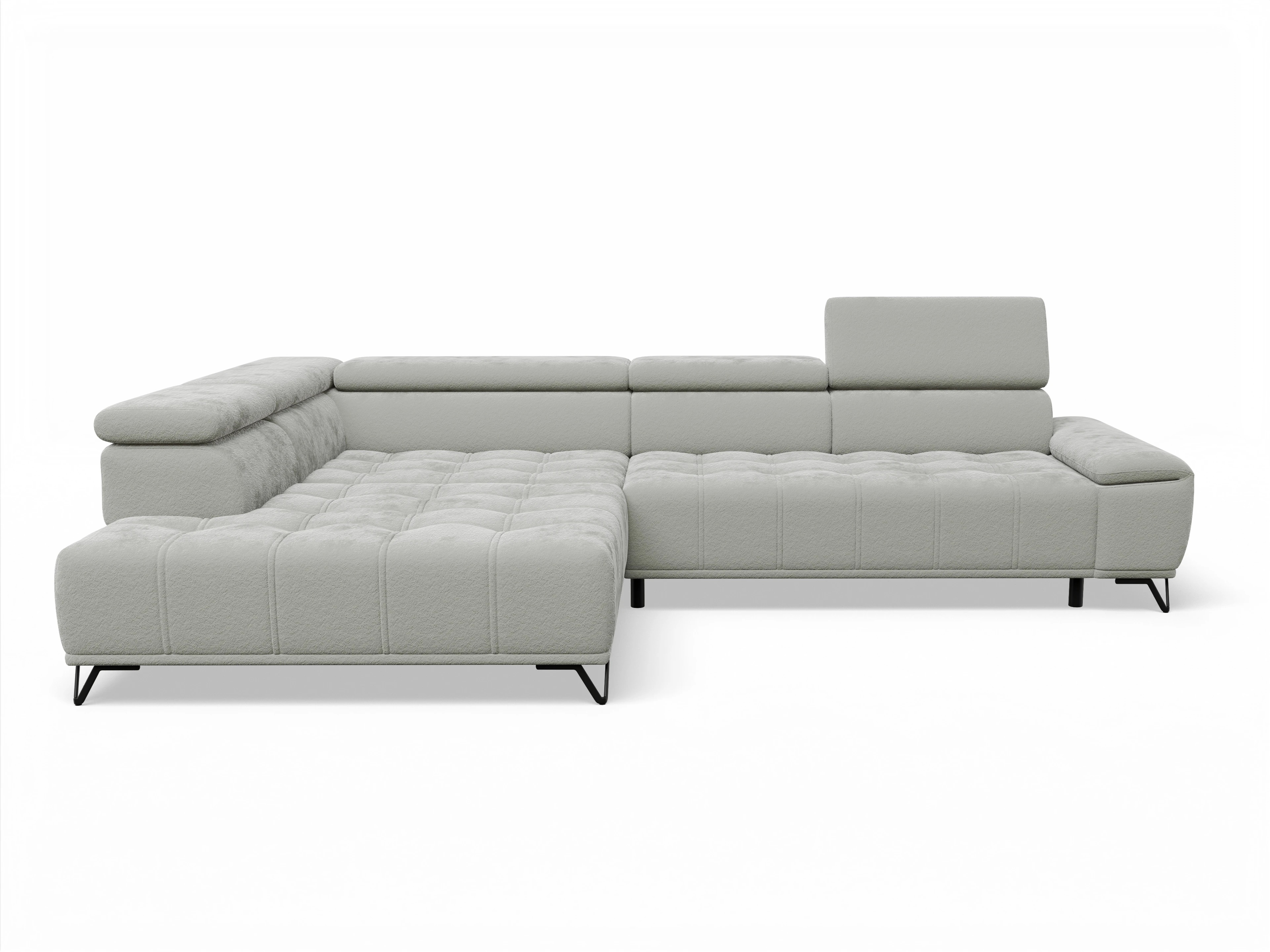 Ansicht des Produktes Sevilla Ecksofa links Abschluss offen in Stoff Grau