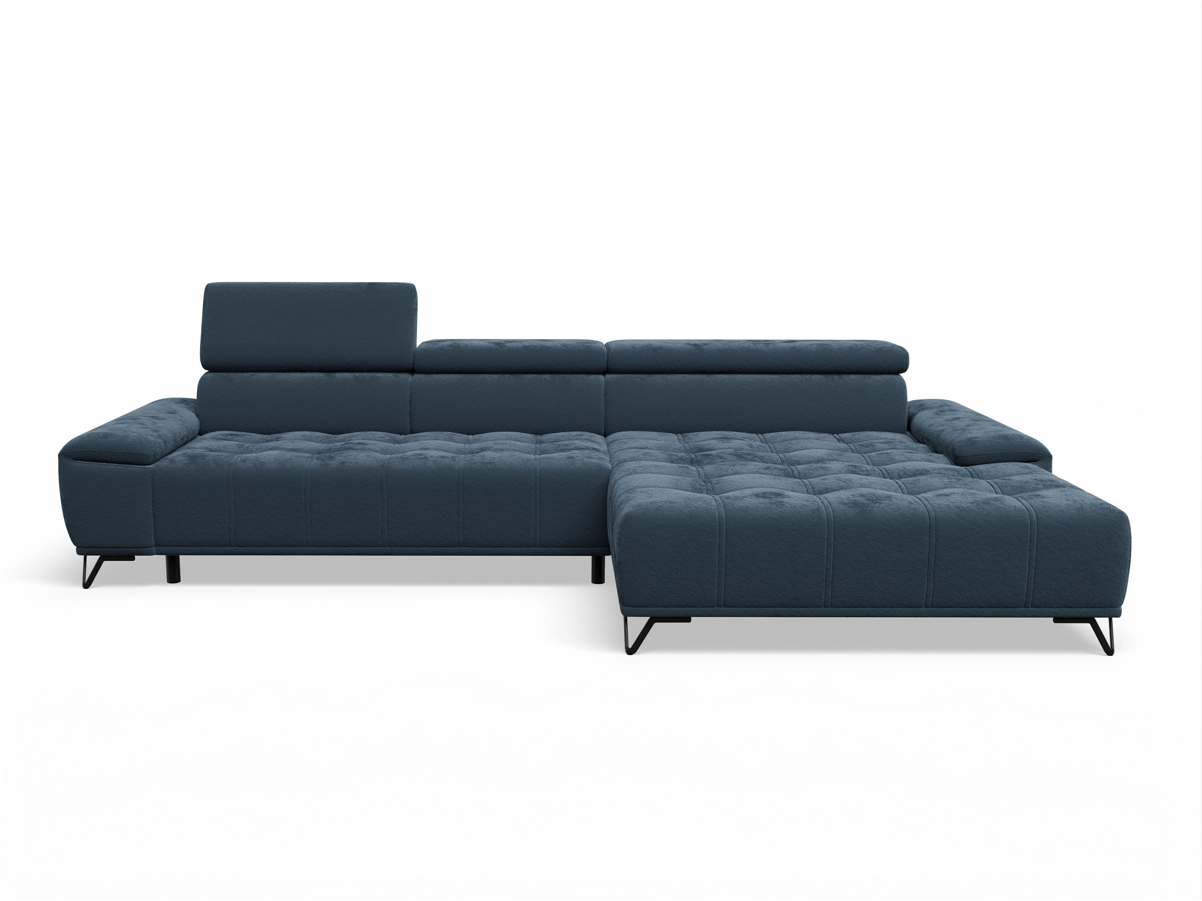 Ansicht des Produktes Sevilla Ecksofa rechts Abschluss offen in Stoff Blau