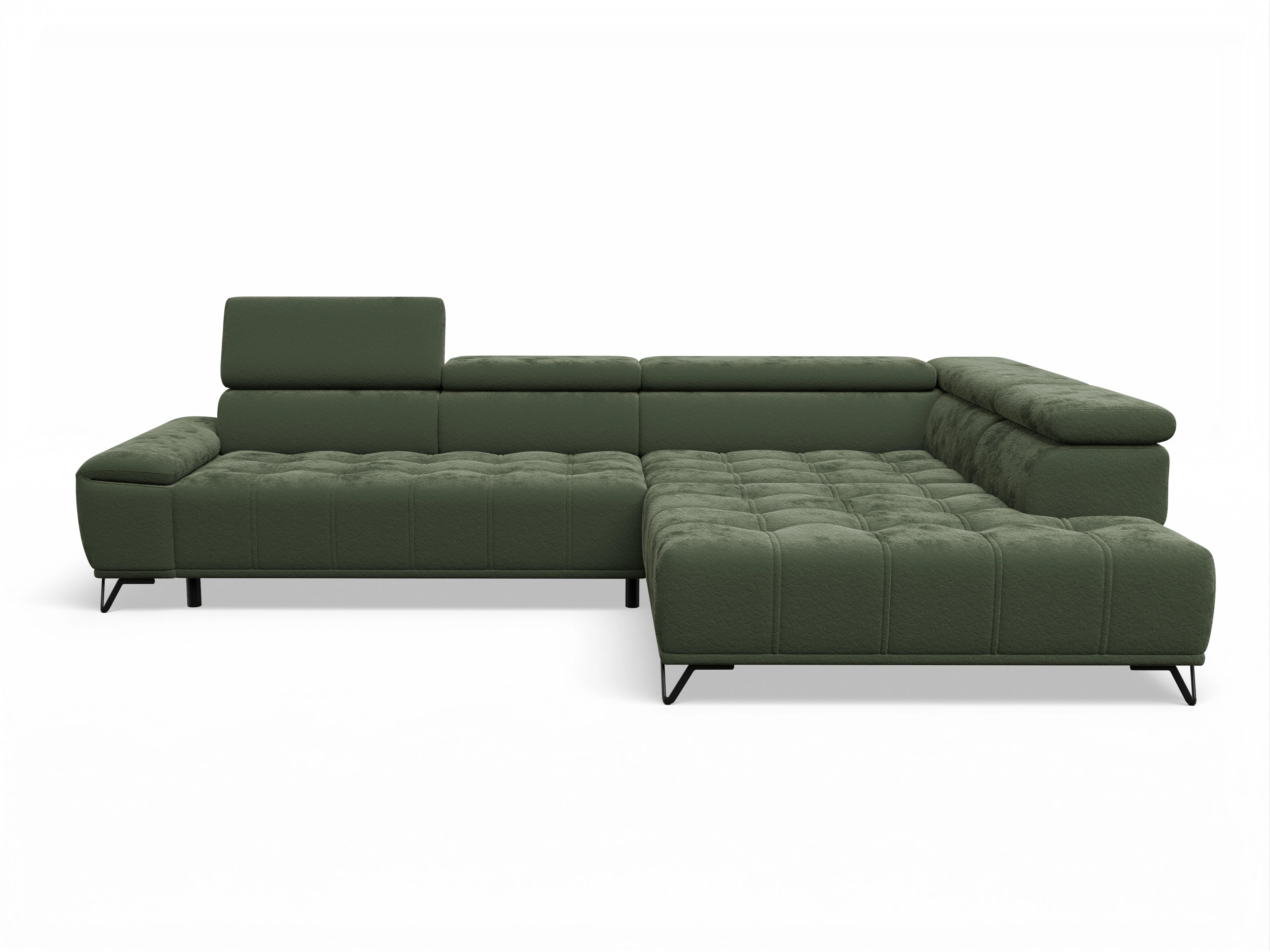 Ansicht des Produktes Sevilla Ecksofa rechts Abschluss offen in Stoff Grün