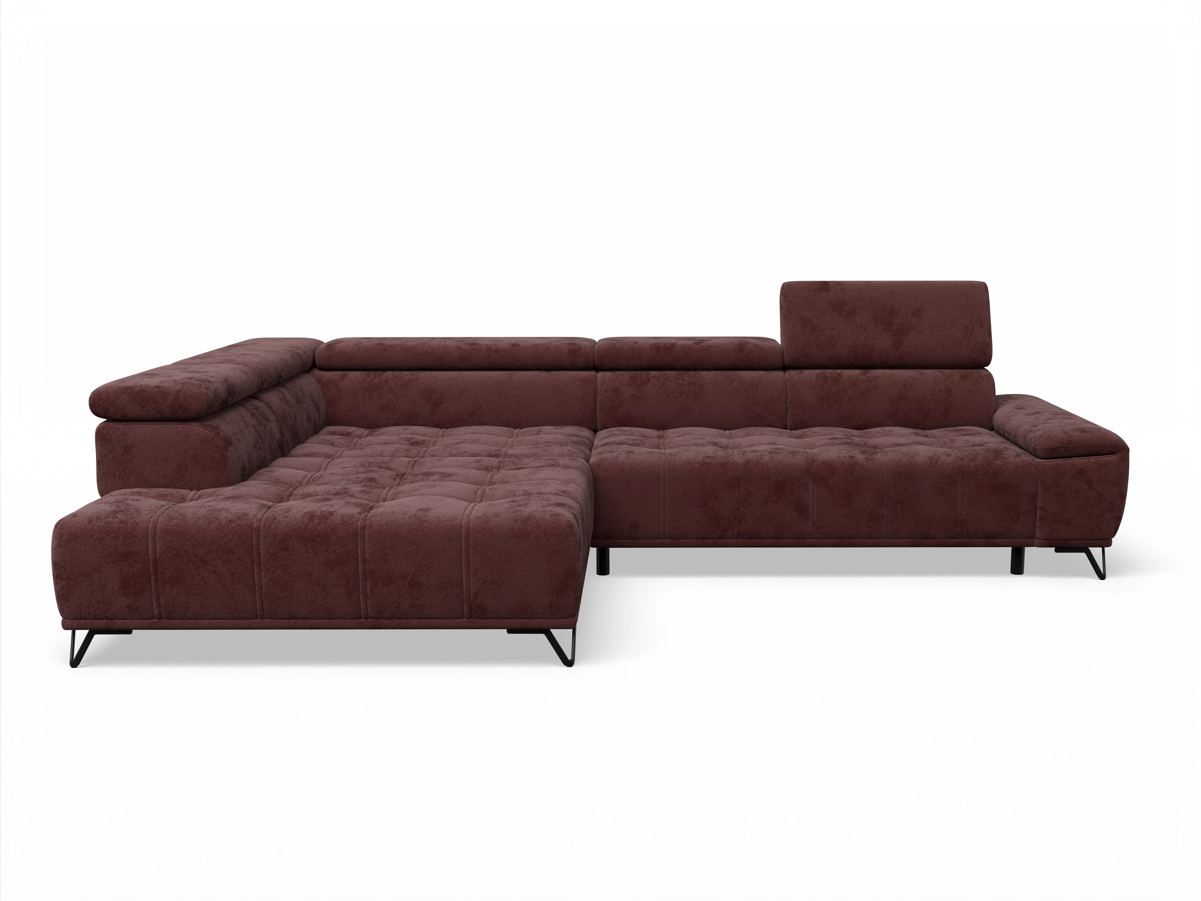 Ansicht des Produktes Sevilla Ecksofa links Abschluss offen in Stoff Rot