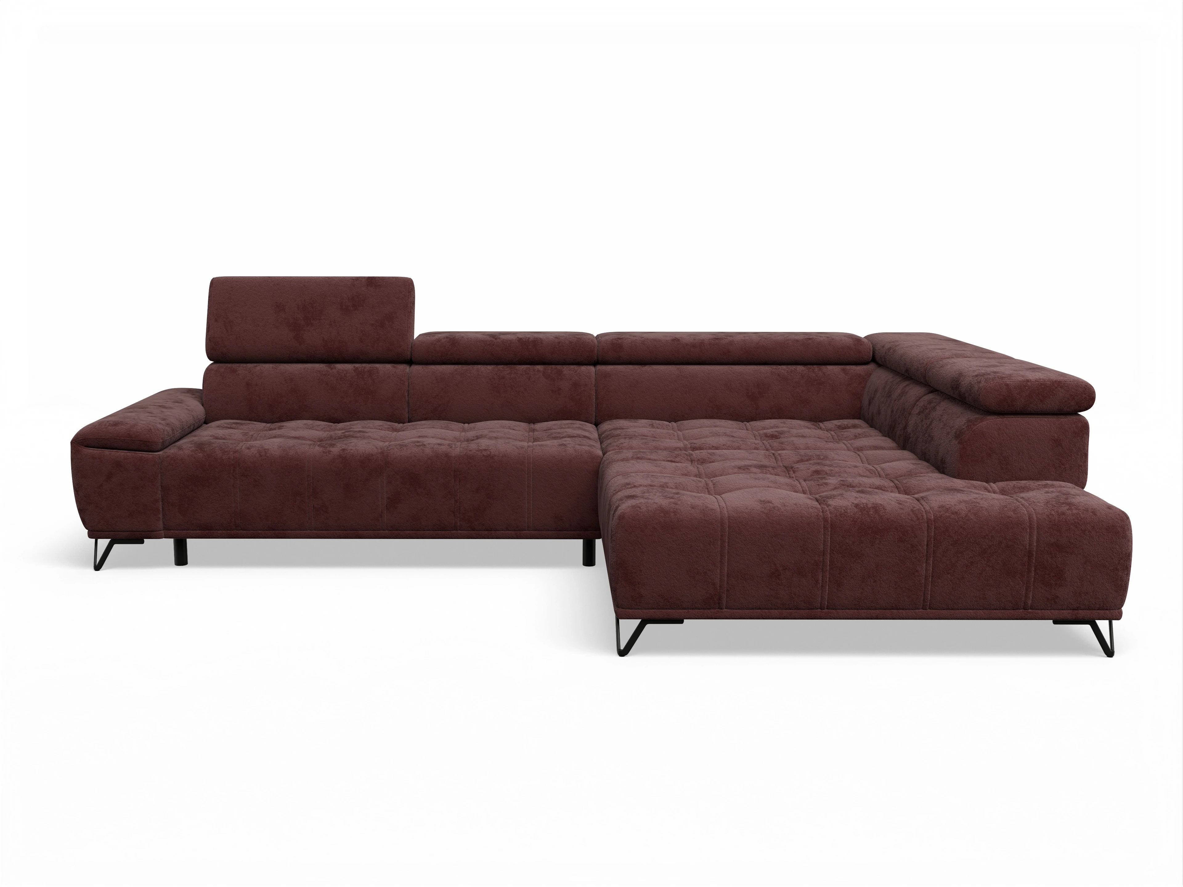 Ansicht des Produktes Sevilla Ecksofa rechts Abschluss offen in Stoff Rot