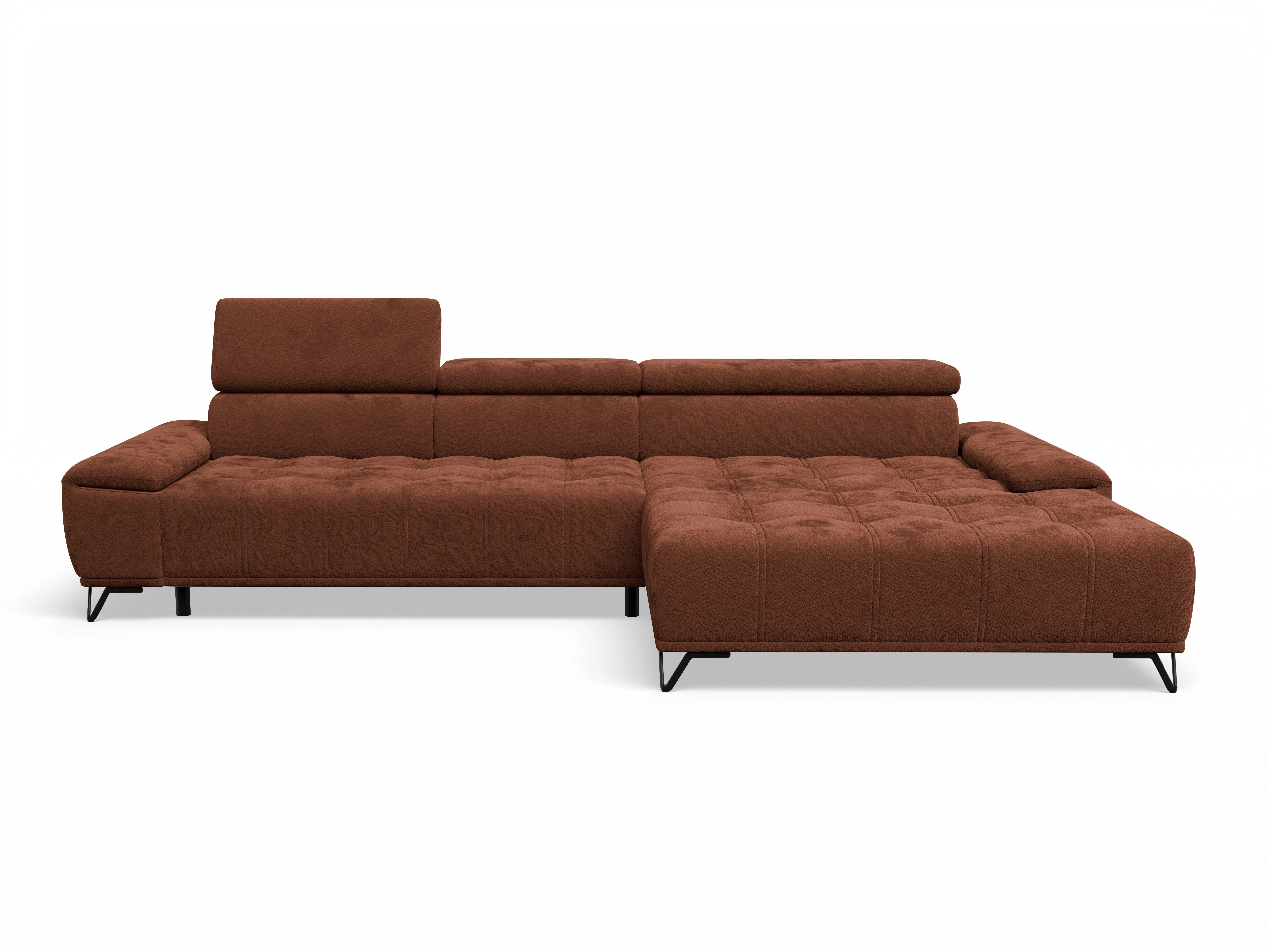 Ansicht des Produktes Sevilla Ecksofa rechts Abschluss offen in Stoff Orange