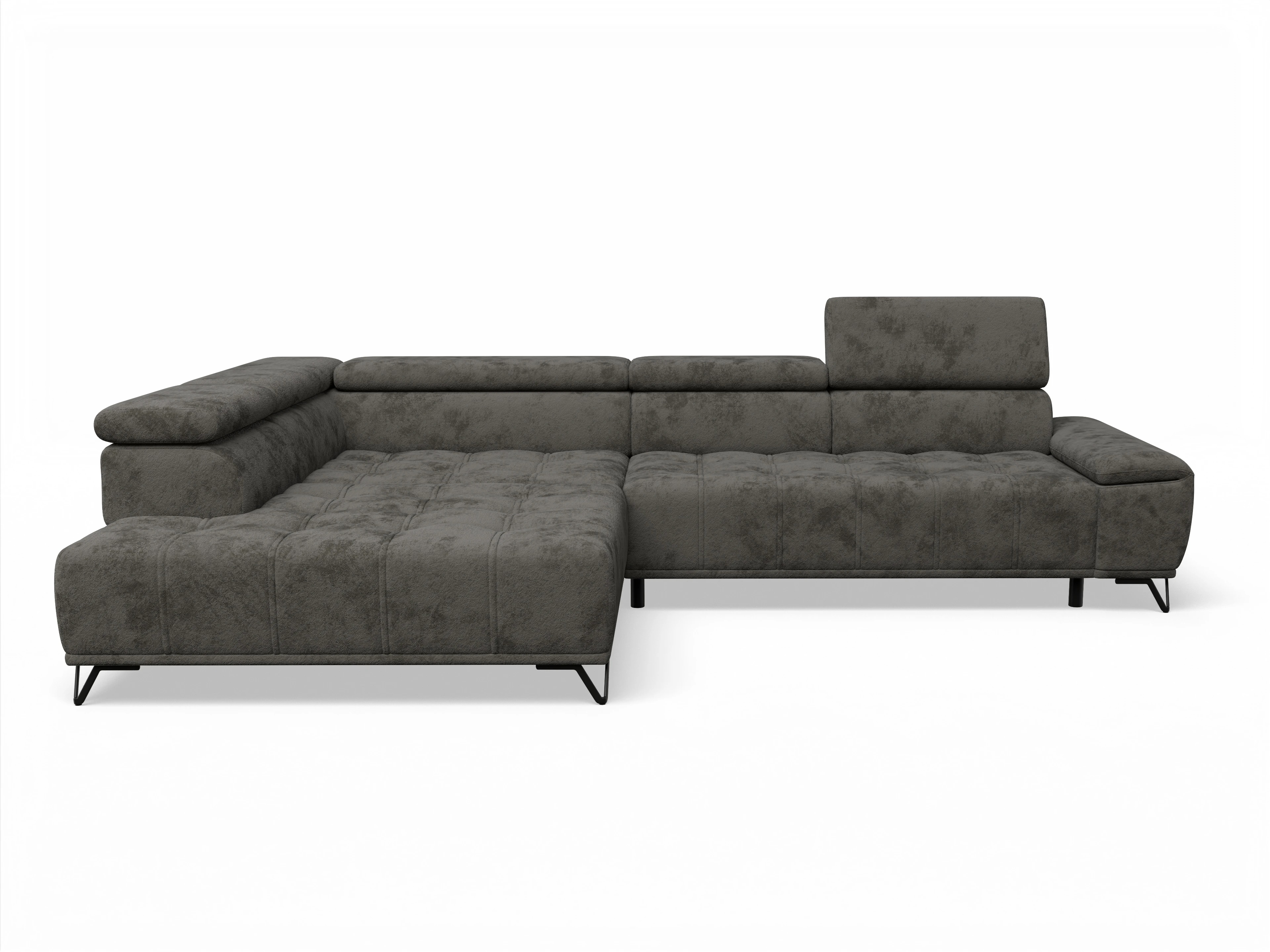 Ansicht des Produktes Sevilla Ecksofa links Abschluss offen in Stoff Braun