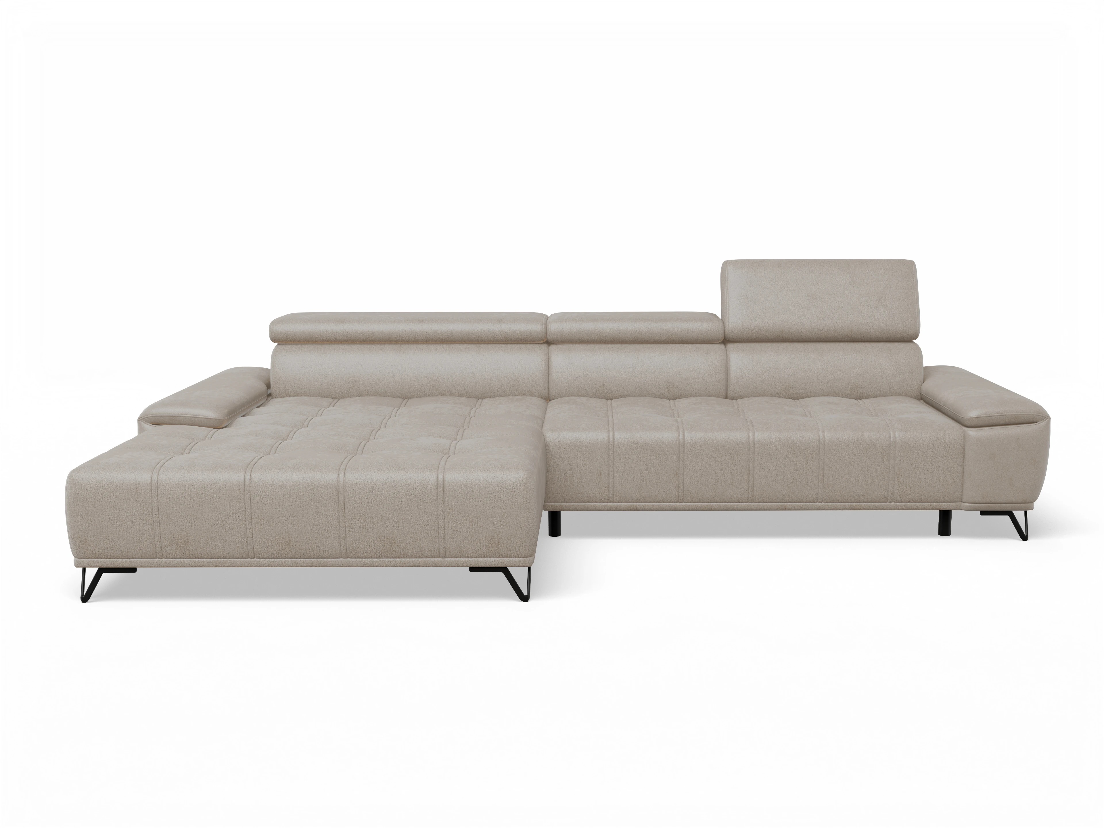 Sevilla OT Small L ohne Funktion Ansicht des Produktes Sevilla Ecksofa links Abschluss offen in Stoff Beige