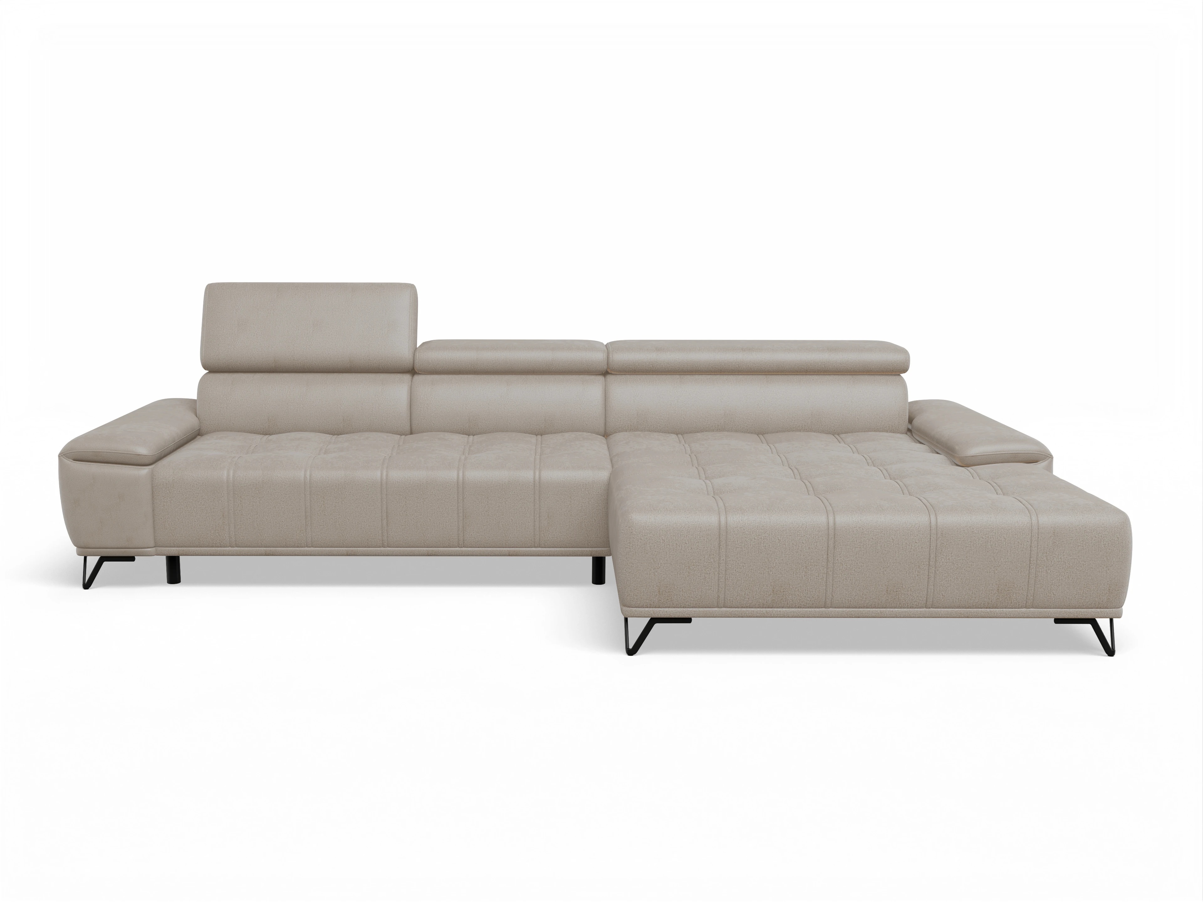 Sevilla OT Small R ohne Funktion Ansicht des Produktes Sevilla Ecksofa rechts Abschluss offen in Stoff Beige