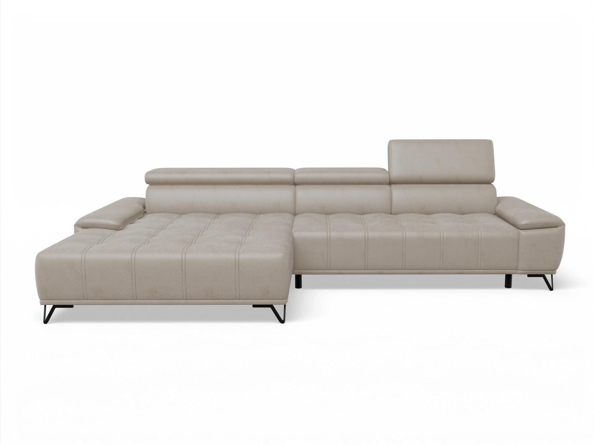 Ansicht des Produktes Sevilla Ecksofa links Abschluss offen in Stoff Beige