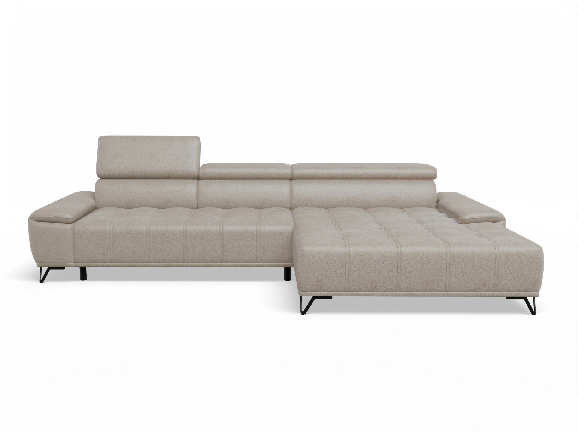 Ansicht des Produktes Sevilla Ecksofa rechts Abschluss offen in Stoff Beige