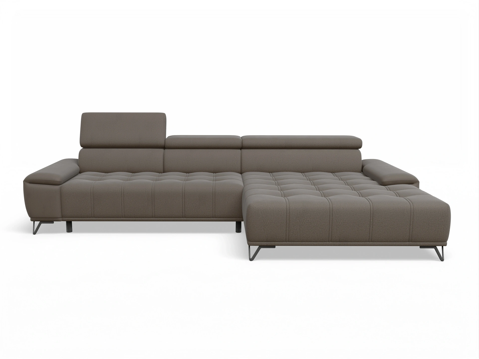 Ansicht des Produktes Sevilla Ecksofa rechts Abschluss offen in Stoff Braun
