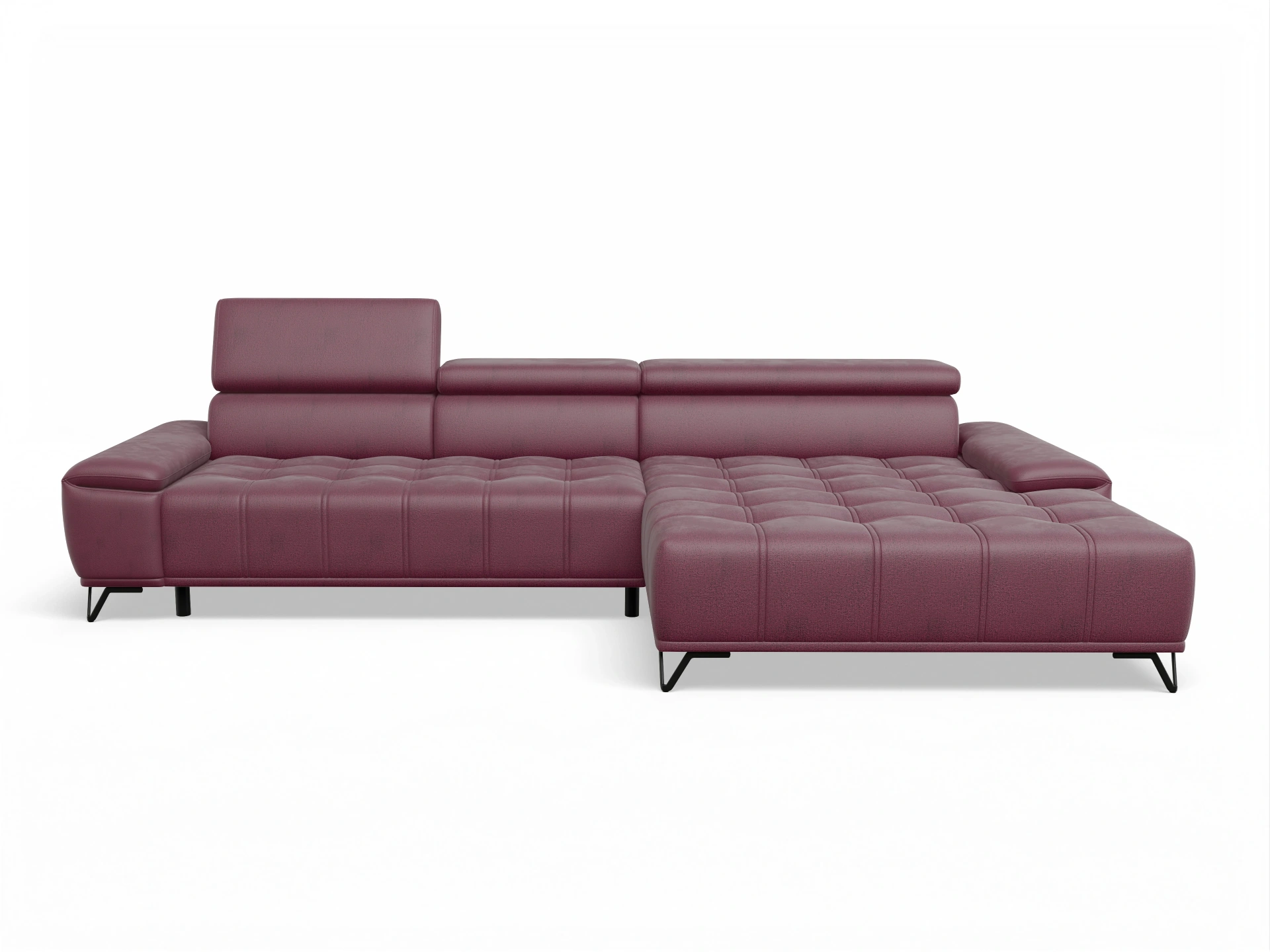 Ansicht des Produktes Sevilla Ecksofa rechts Abschluss offen in Stoff Rot