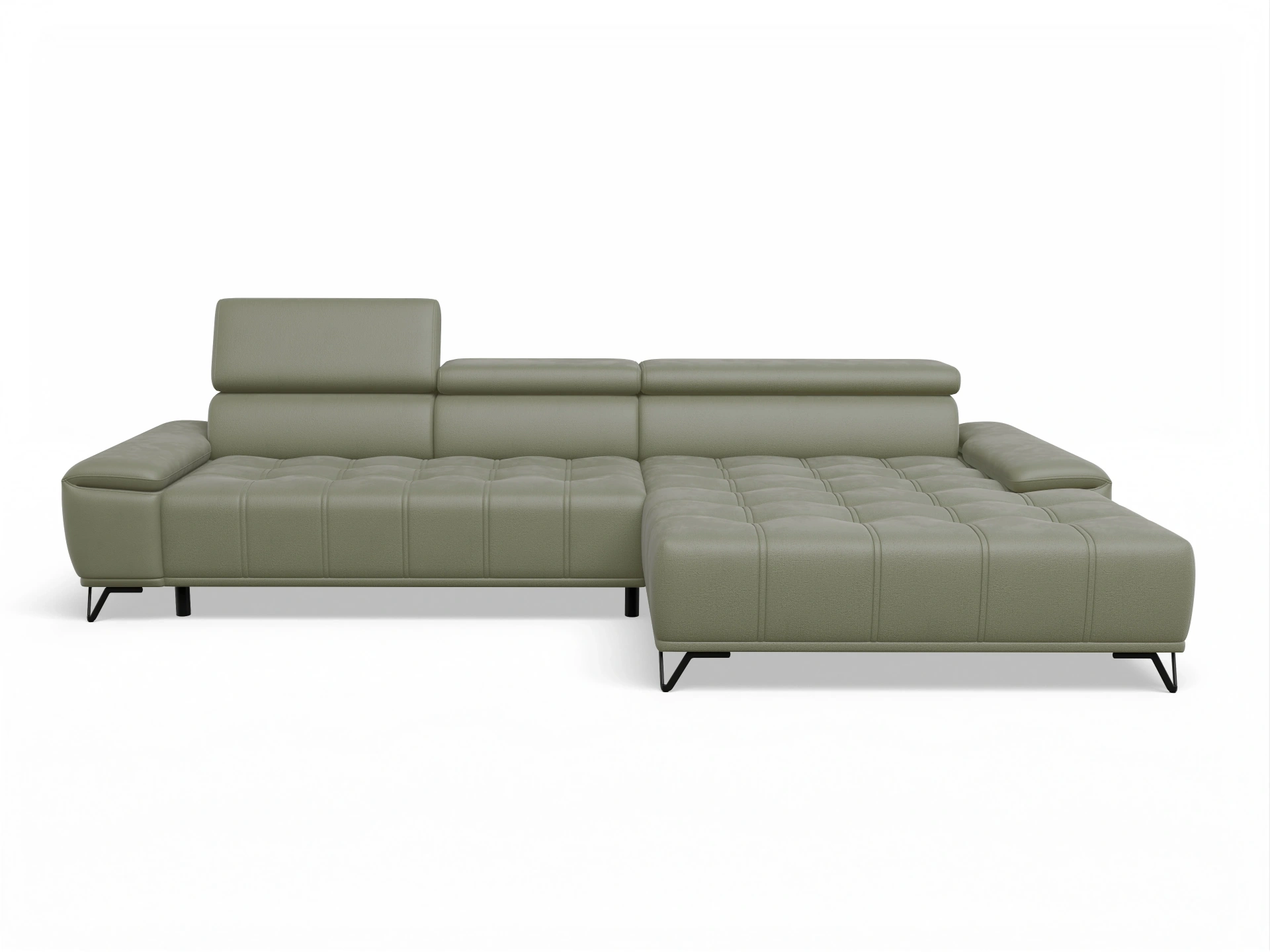 Ansicht des Produktes Sevilla Ecksofa rechts Abschluss offen in Stoff Grün