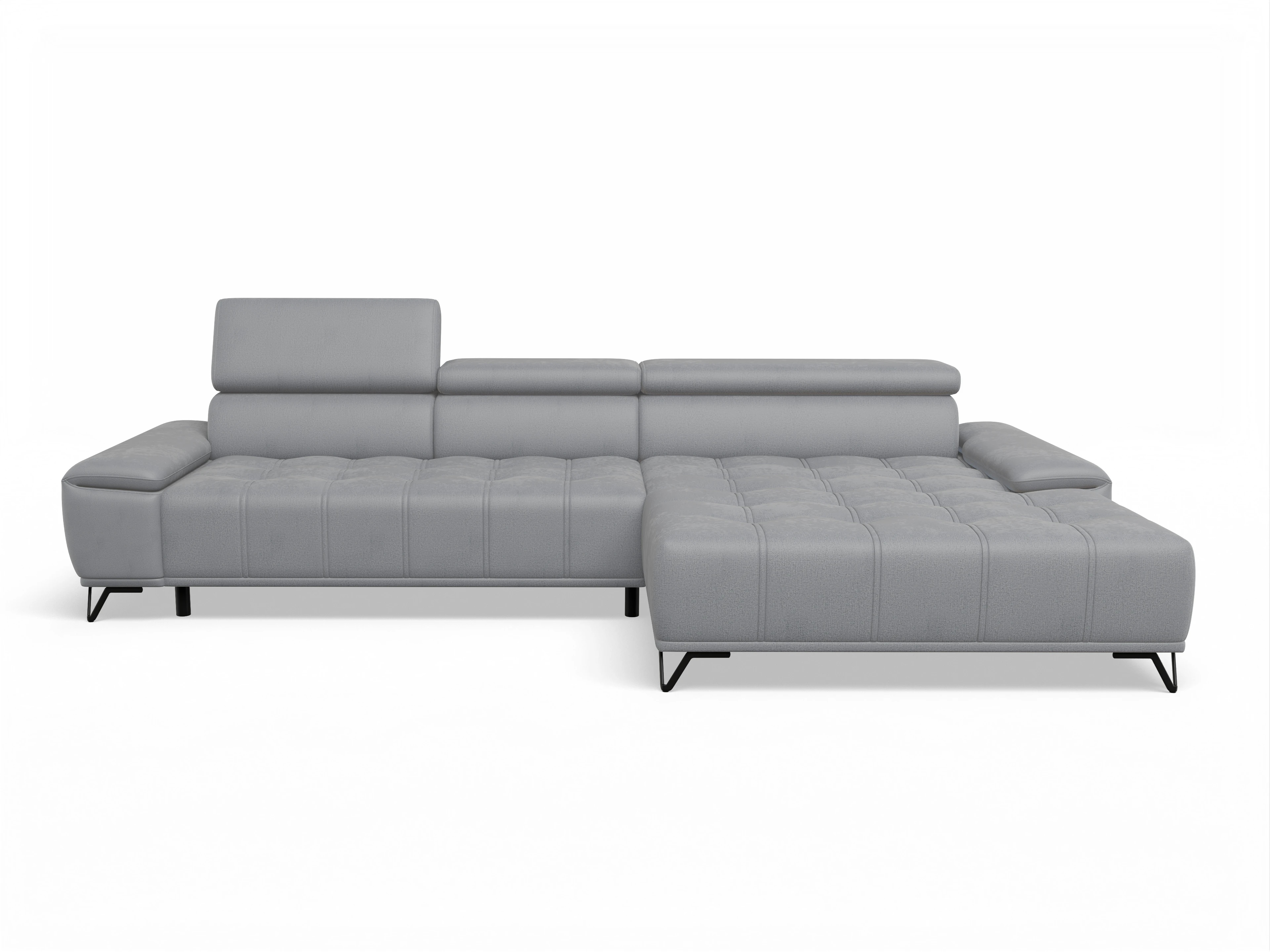 Sevilla OT Small R ohne Funktion Ansicht des Produktes Sevilla Ecksofa rechts Abschluss offen in Stoff Grau