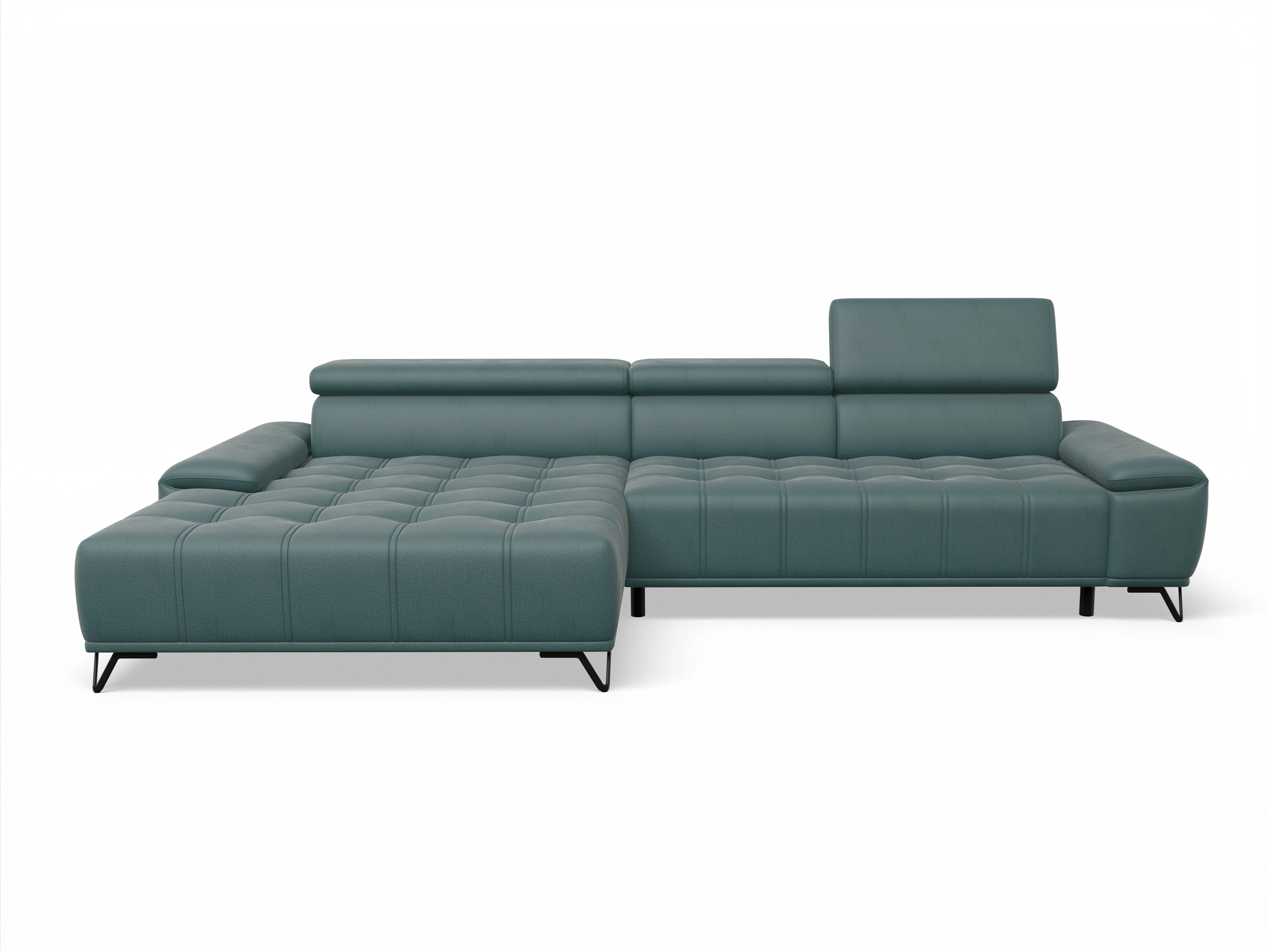Sevilla OT Small L ohne Funktion Ansicht des Produktes Sevilla Ecksofa links Abschluss offen in Stoff Blau