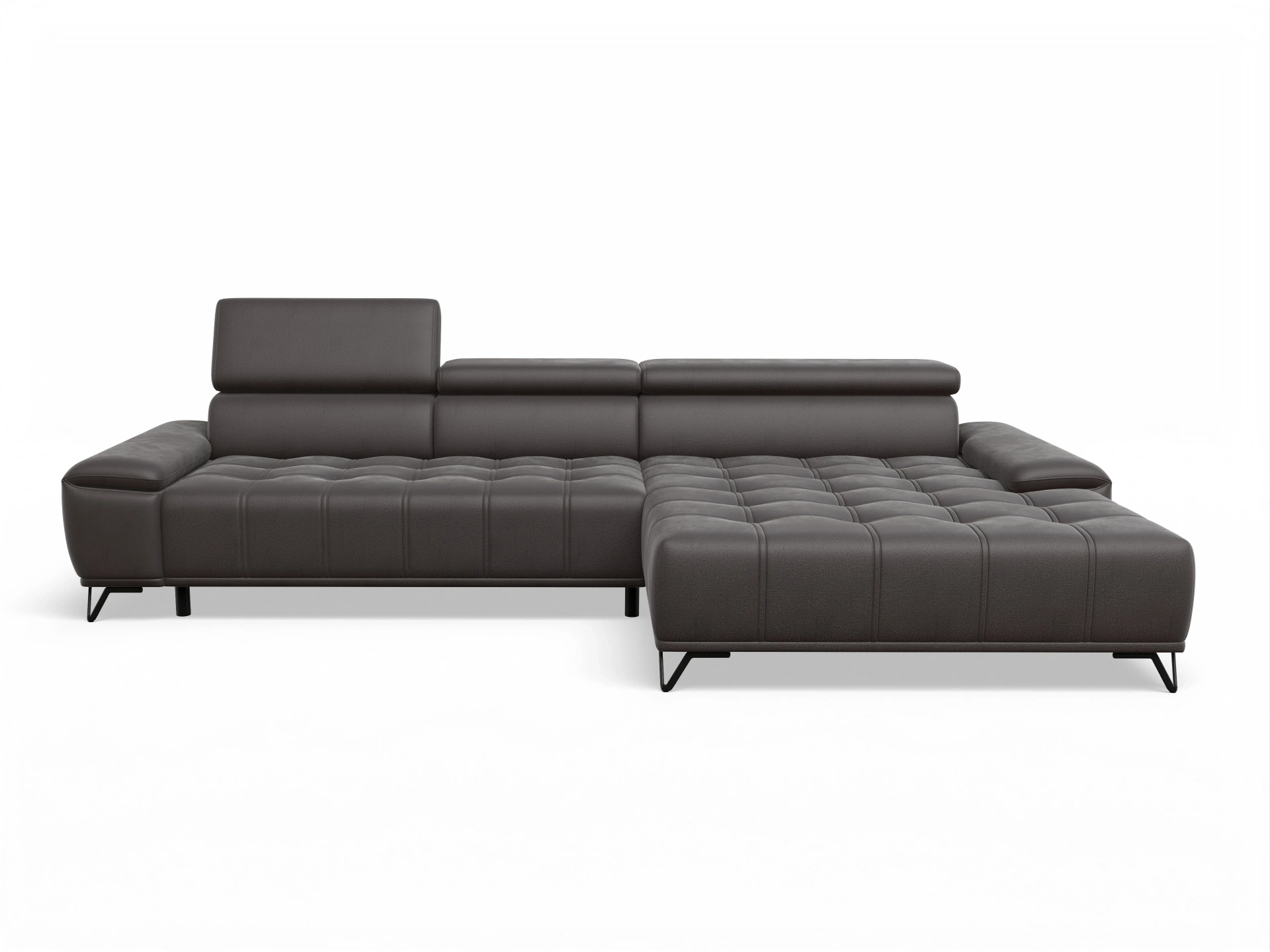 Ansicht des Produktes Sevilla Ecksofa rechts Abschluss offen in Stoff Braun