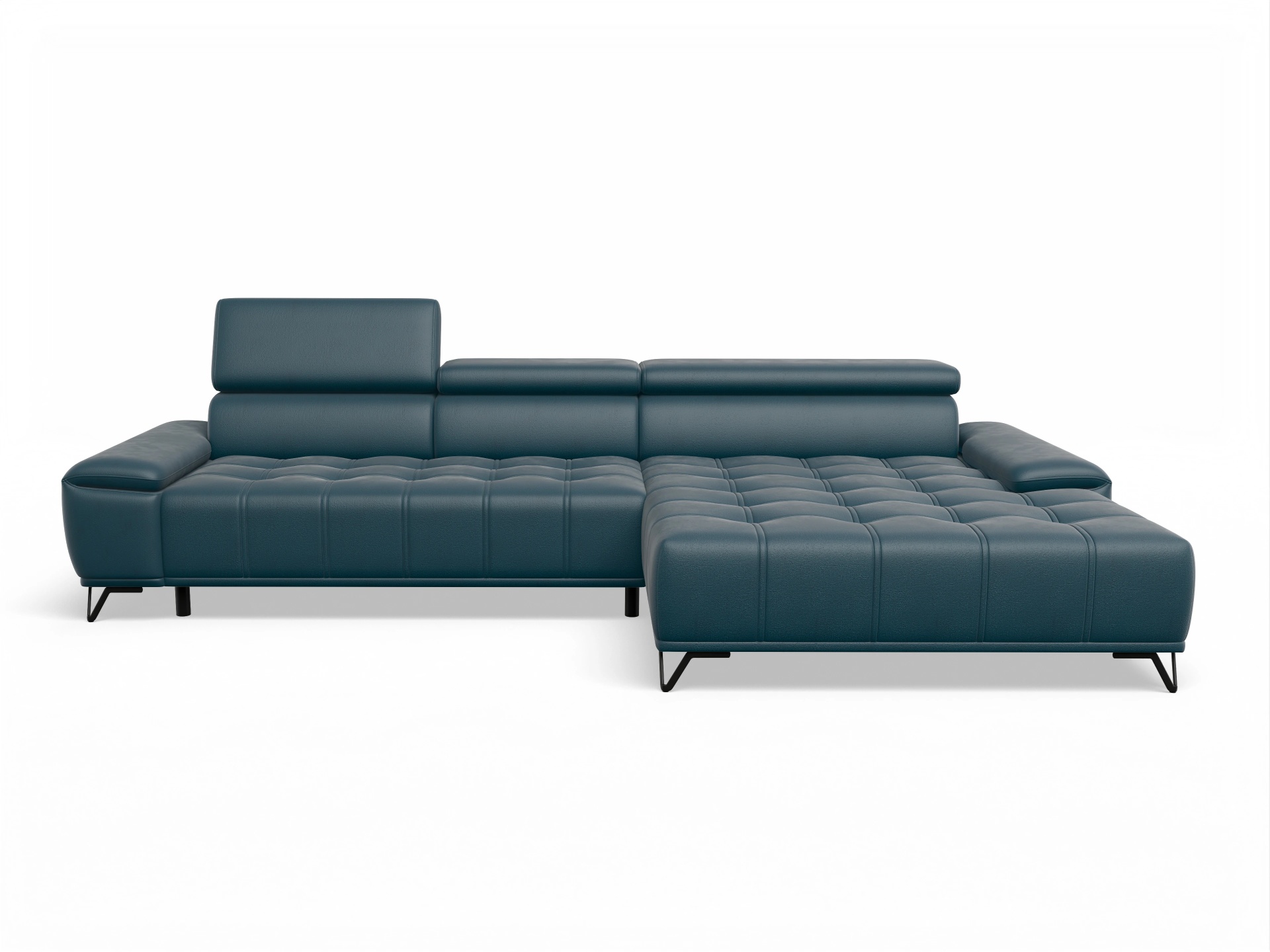 Ansicht des Produktes Sevilla Ecksofa rechts Abschluss offen in Stoff Blau