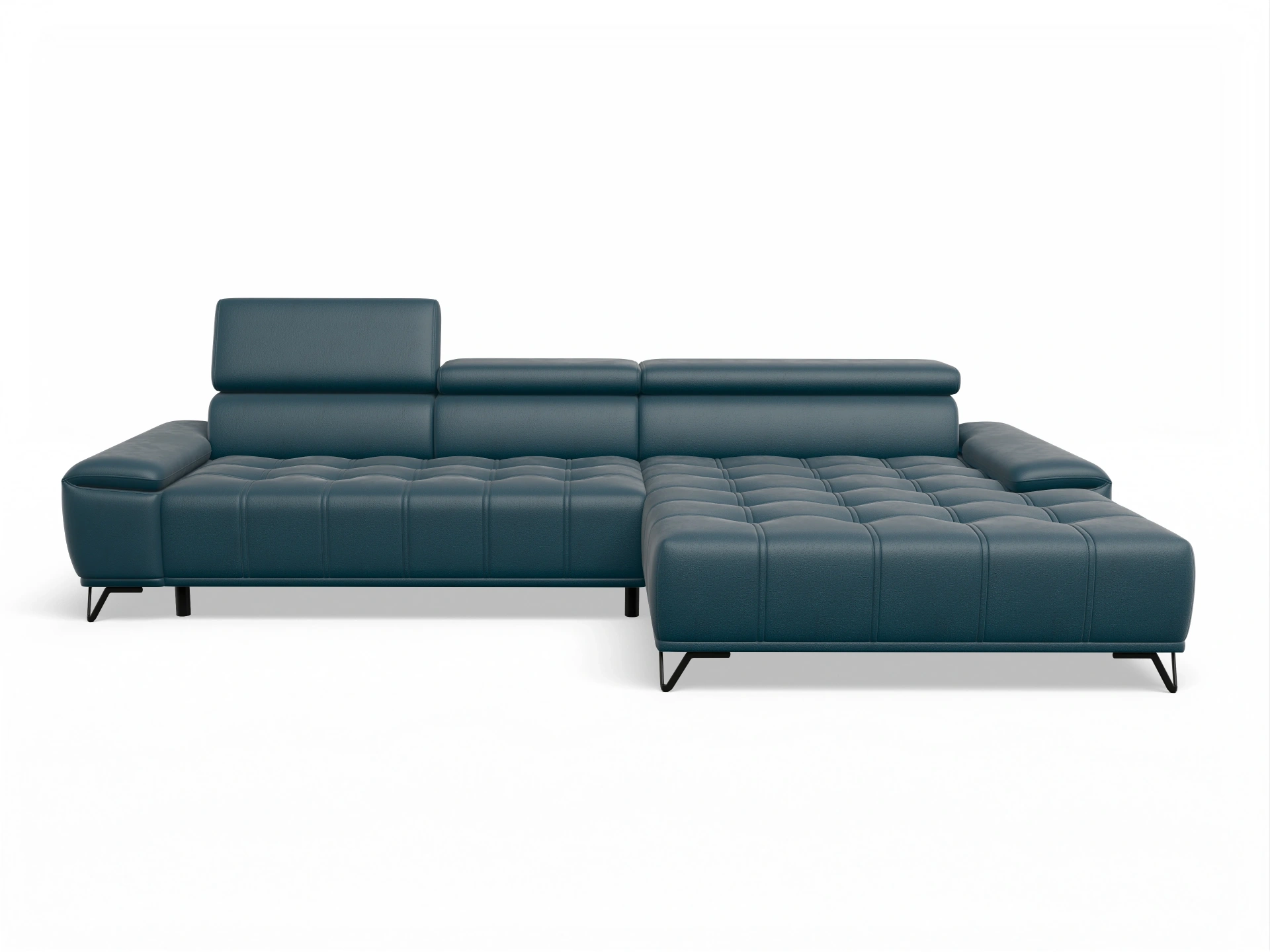 Ansicht des Produktes Sevilla Ecksofa rechts Abschluss offen in Stoff Blau