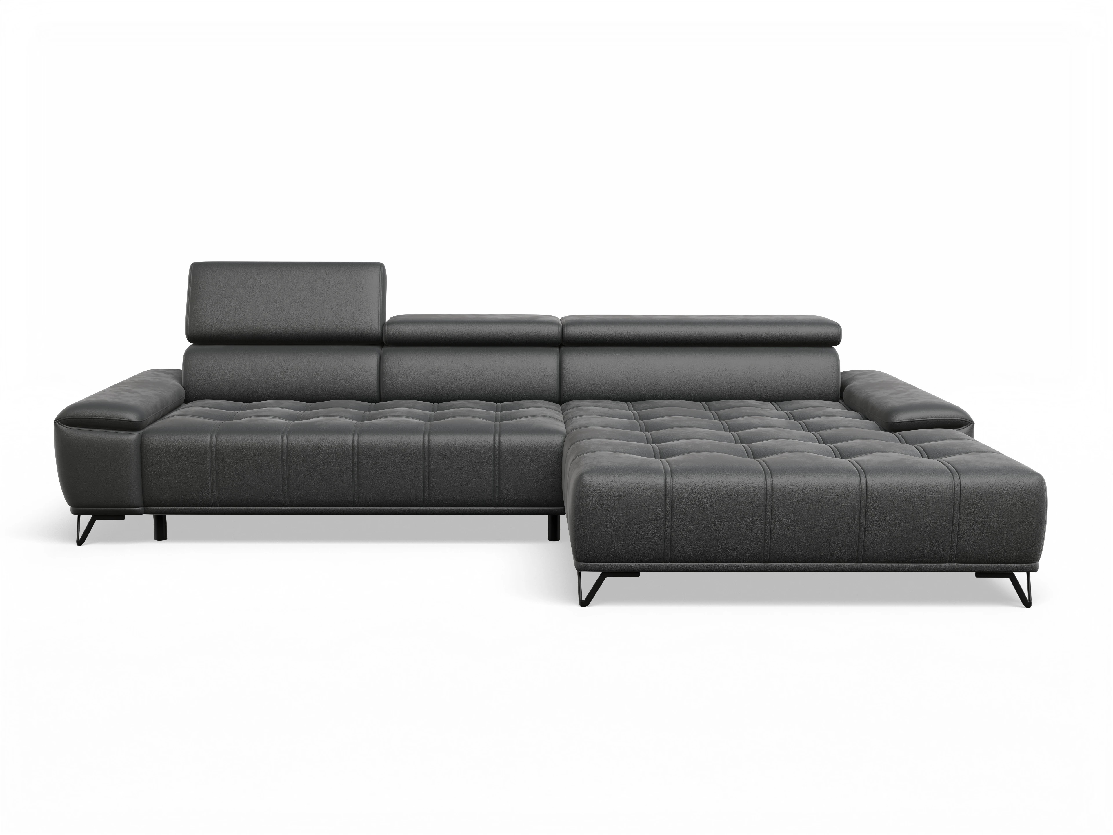 Ansicht des Produktes Sevilla Ecksofa rechts Abschluss offen in Stoff Grau