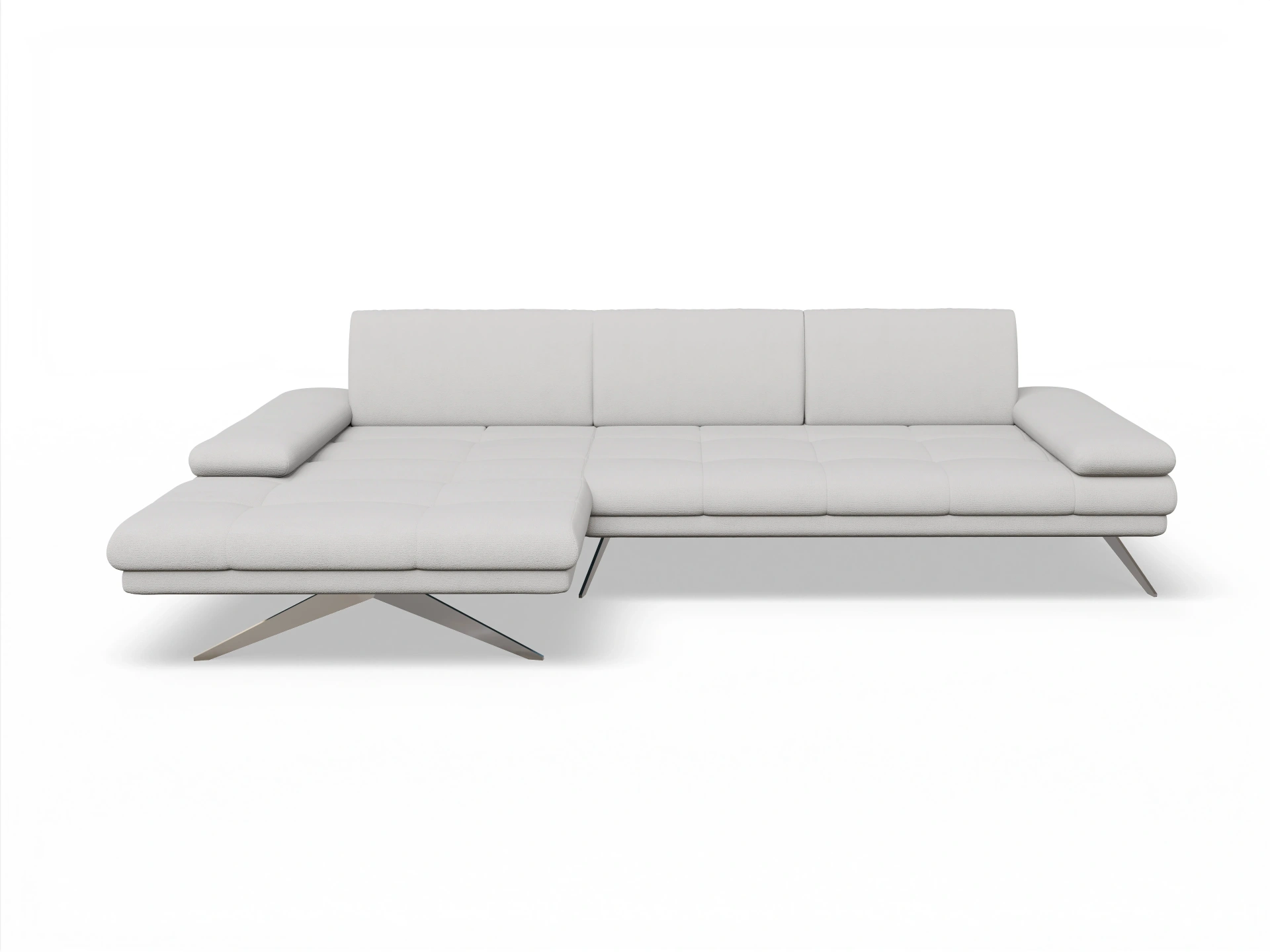 Ansicht des Produktes Fox Ecksofa links Abschluss offen in Stoff Grau