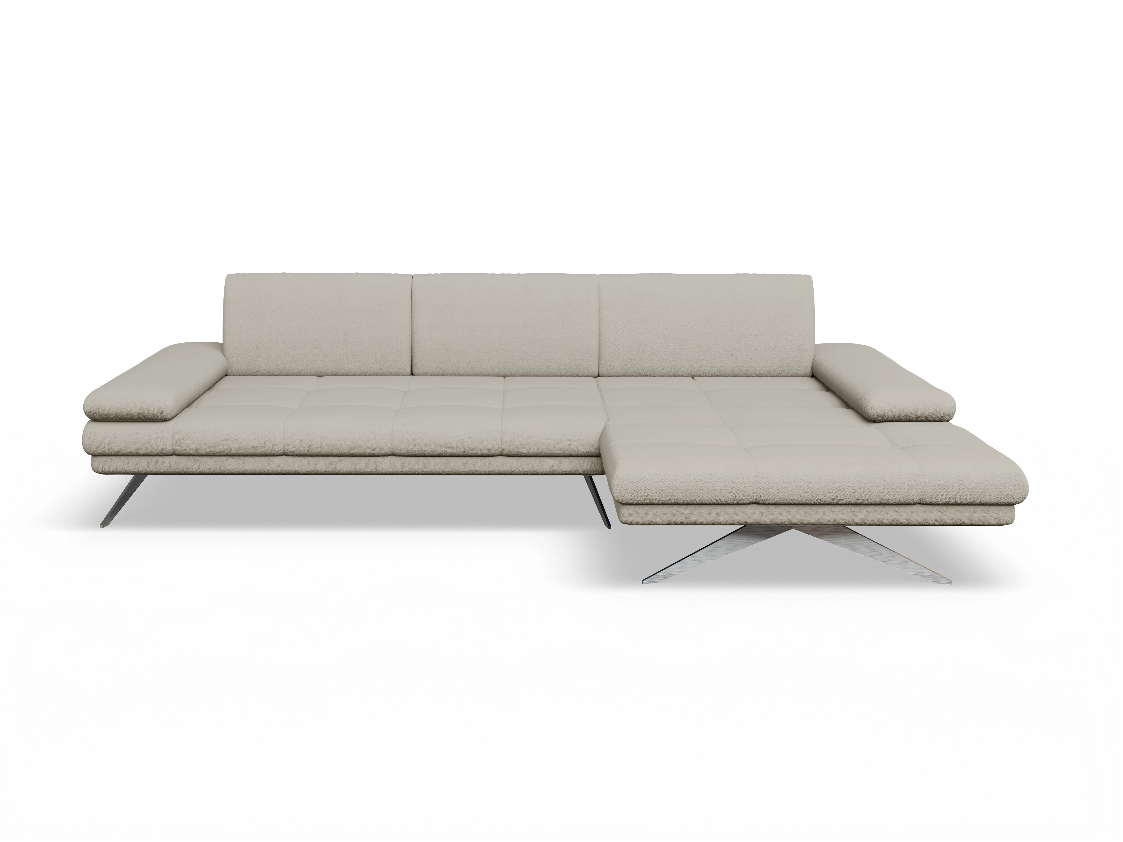 Ansicht des Produktes Fox Ecksofa rechts Abschluss offen in Stoff Beige