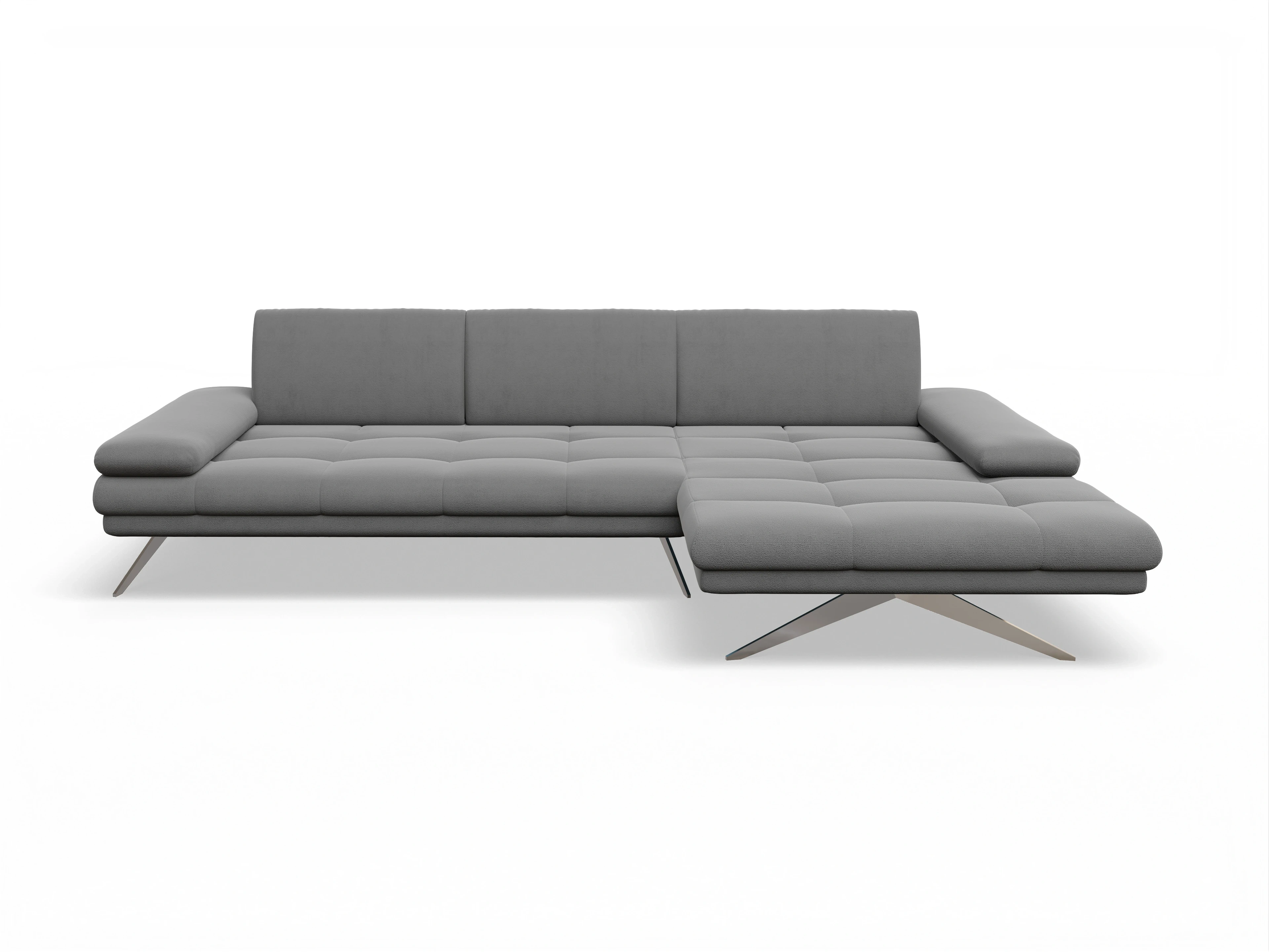 Ansicht des Produktes Fox Ecksofa rechts Abschluss offen in Stoff Grau