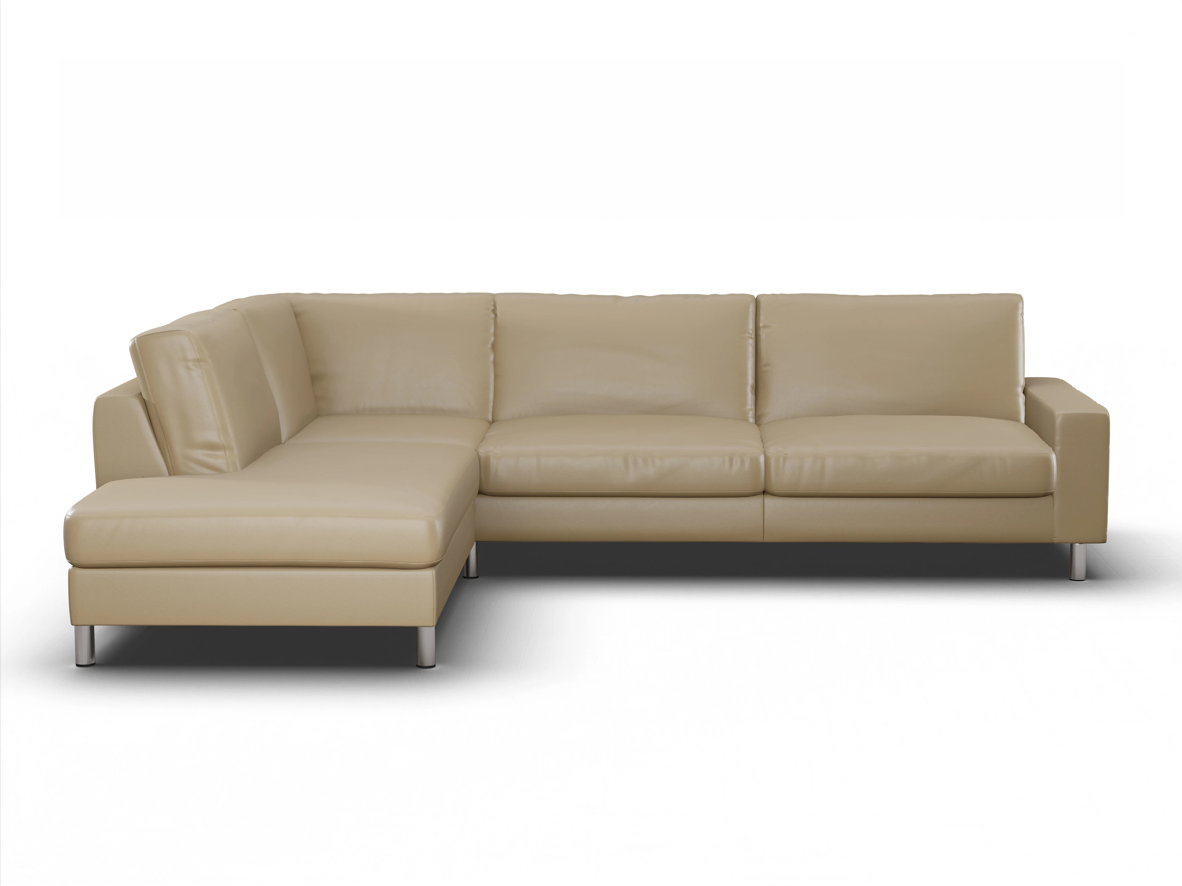 Ansicht des Produktes Campo 2.0 Ecksofa links Abschluss offen in Leder Beige
