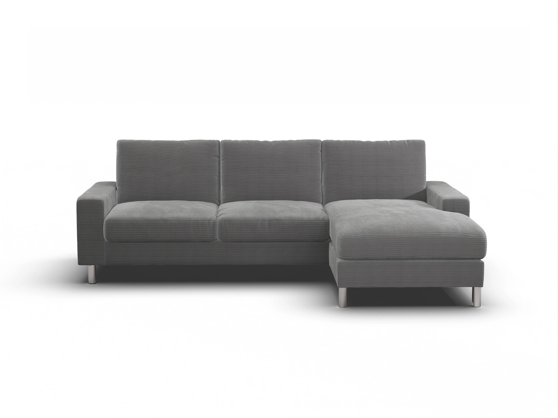 Ansicht des Produktes Campo 2.0 Ecksofa rechts Abschluss offen in Stoff Grau