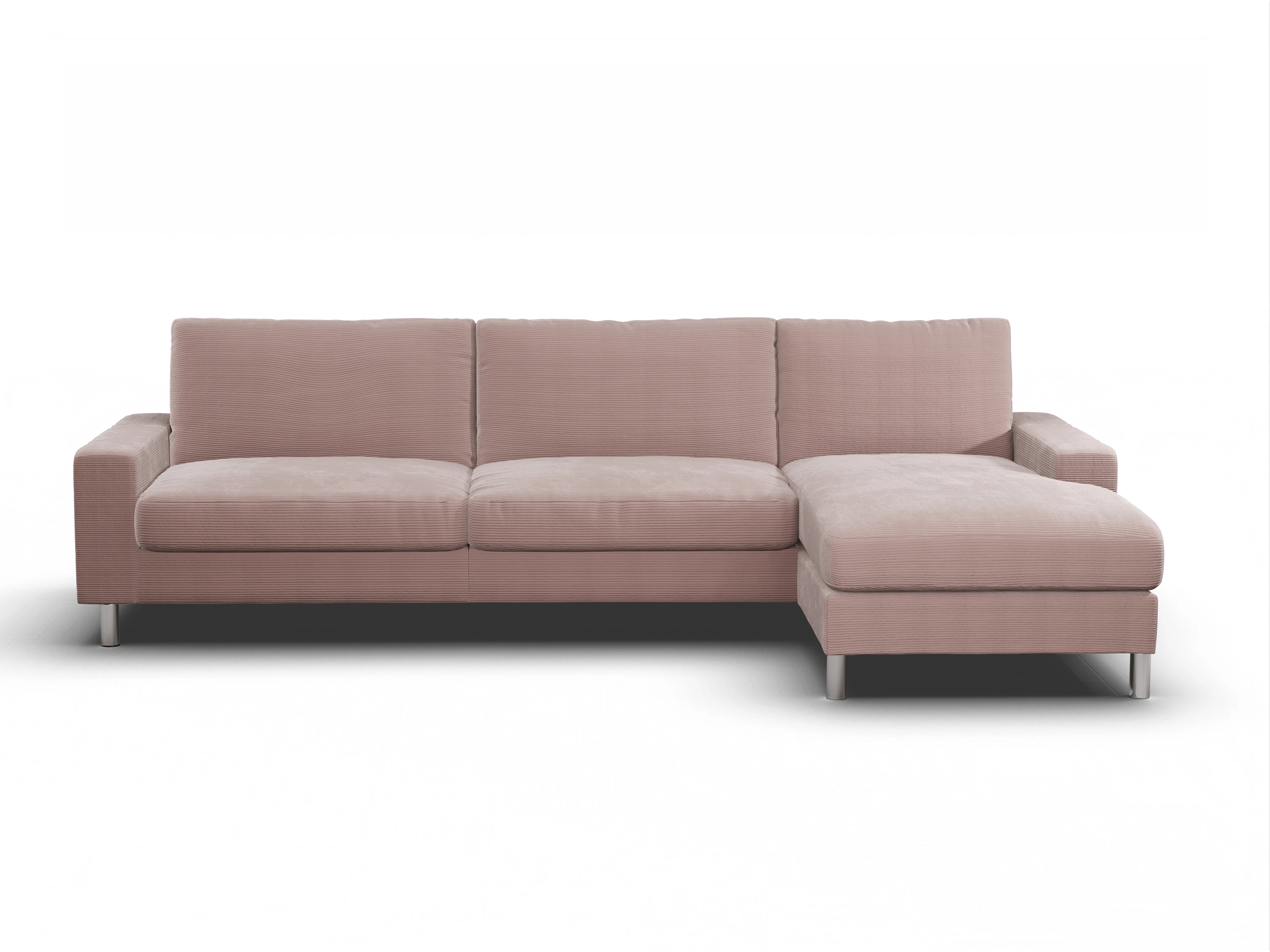 Ansicht des Produktes Campo 2.0 Ecksofa rechts Abschluss offen in Stoff Rosa