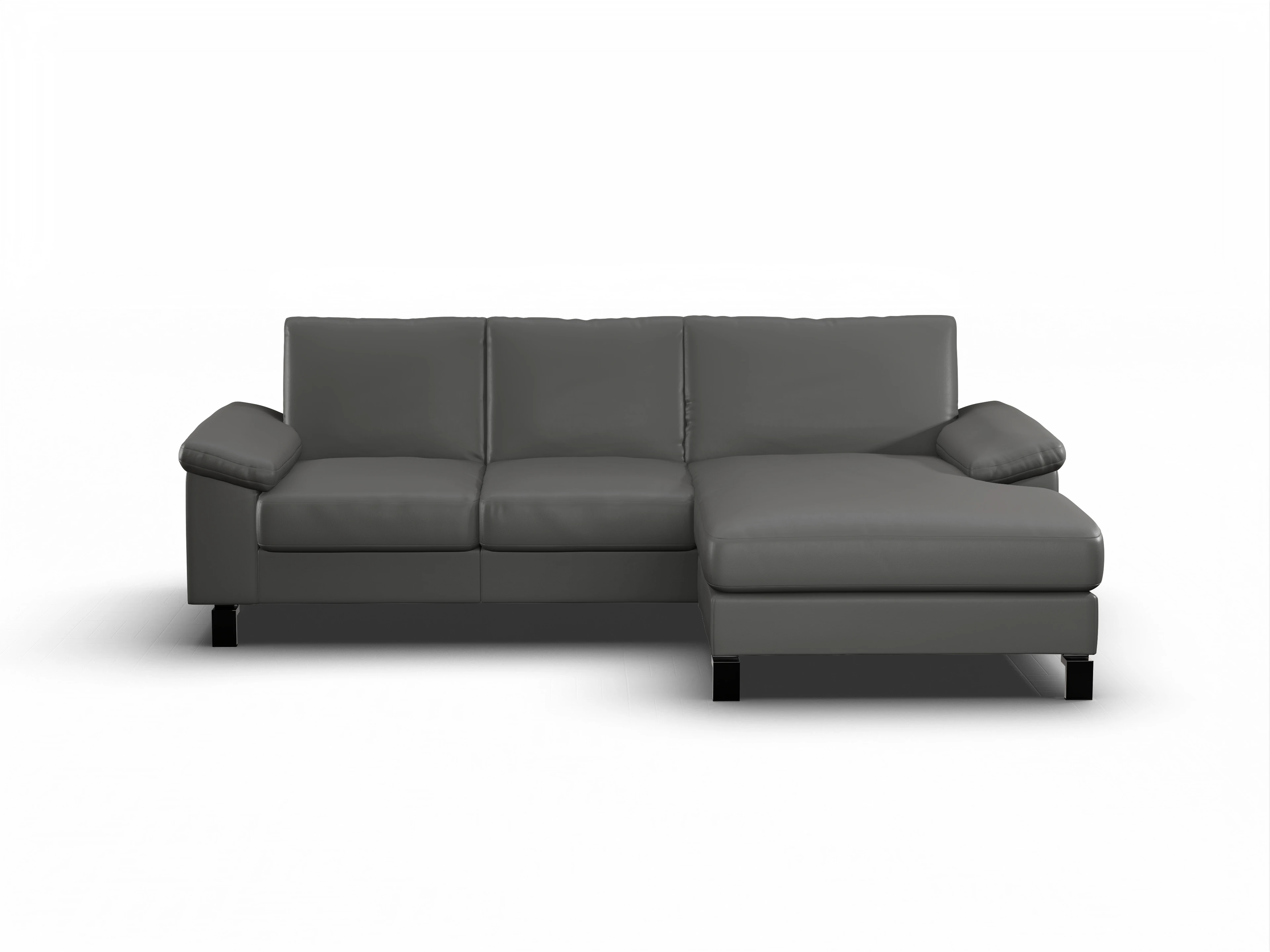 Casco Ecksofa LO Medium R Ansicht des Produktes Casco 2.0 Ecksofa rechts Abschluss offen in Leder Grau