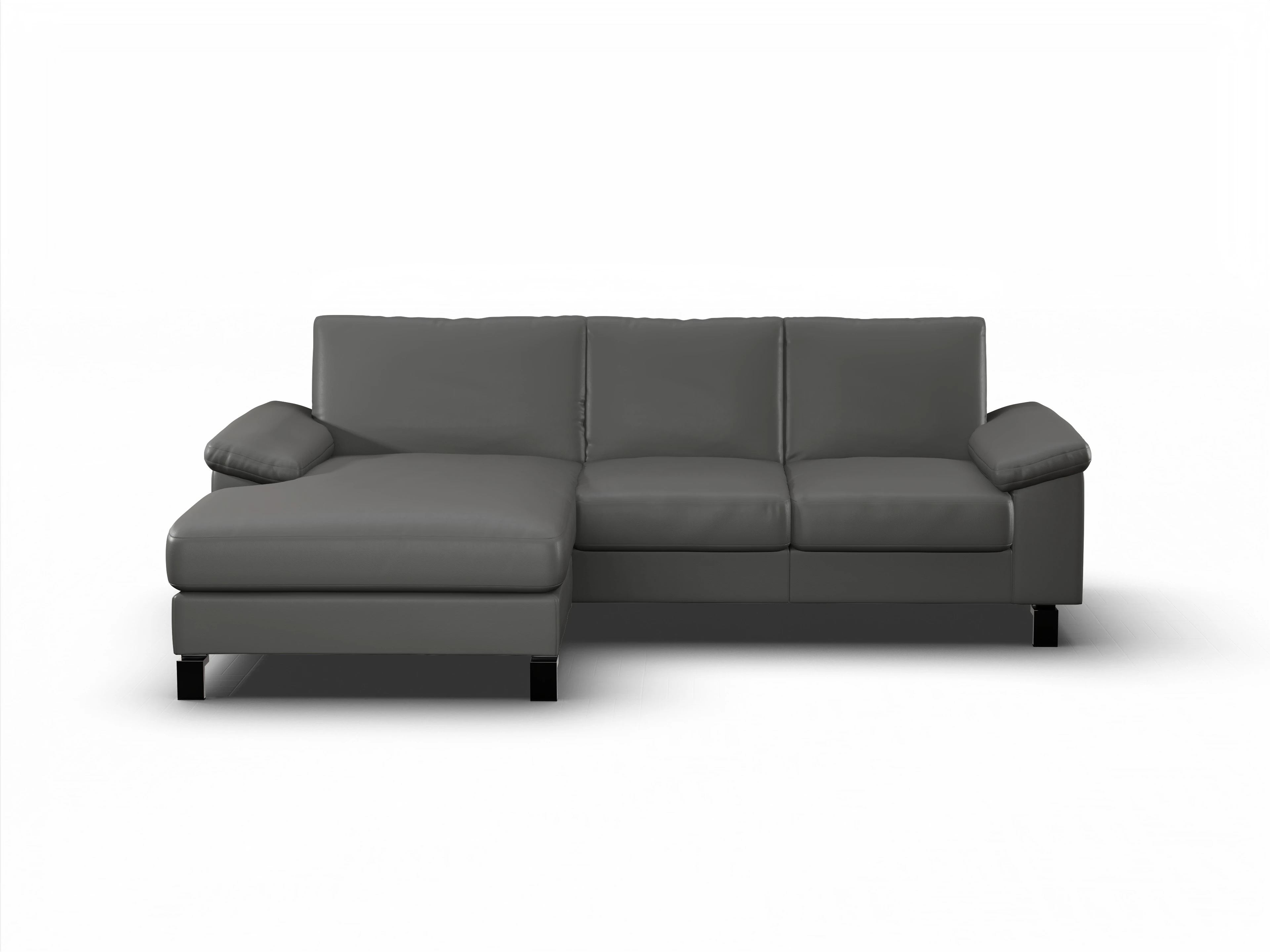 Ansicht des Produktes Casco 2.0 Ecksofa links Abschluss offen in Leder Grau