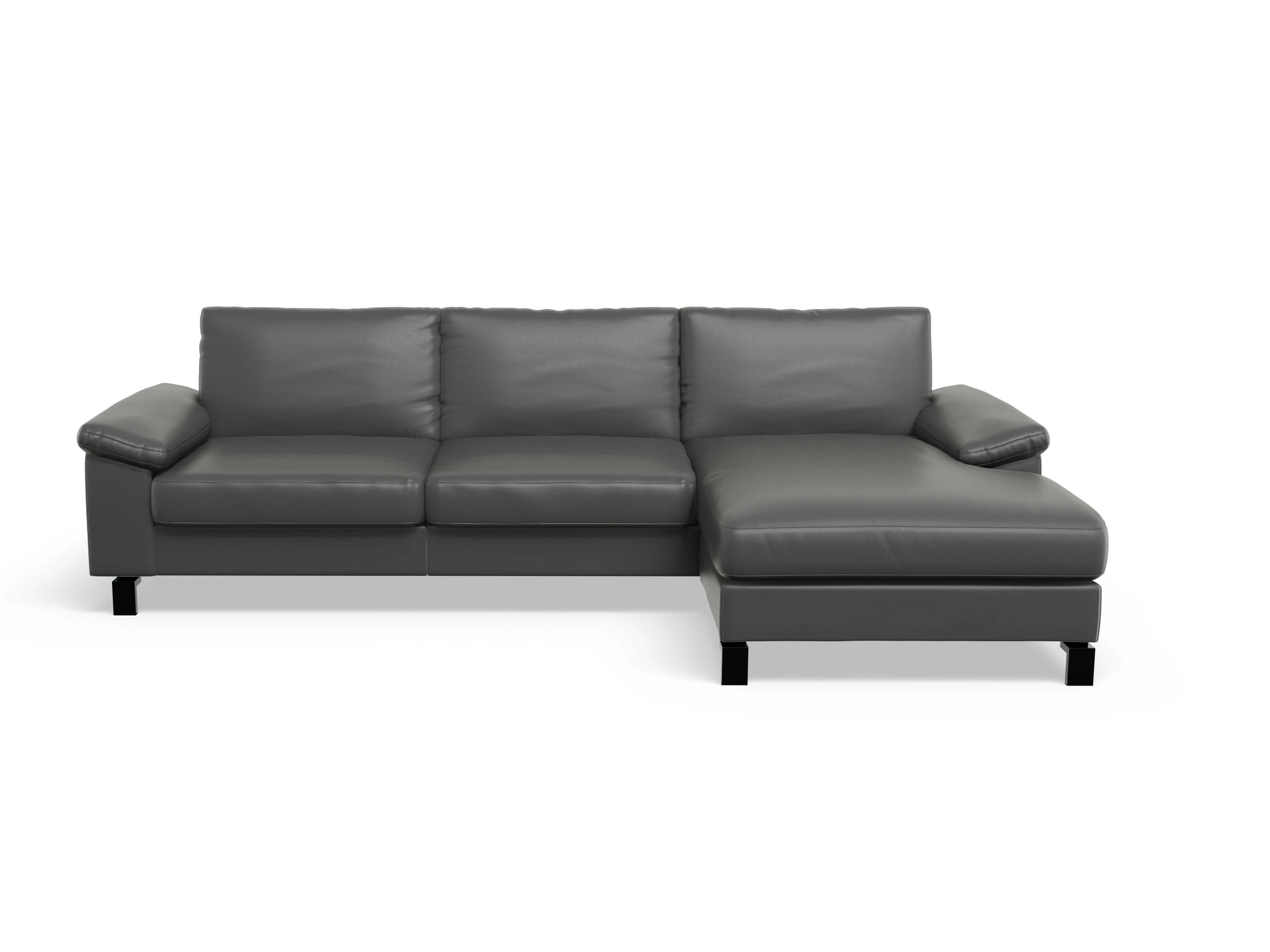 Casco Ecksofa LO Large R Ansicht des Produktes Casco 2.0 Ecksofa rechts Abschluss offen in Leder Grau