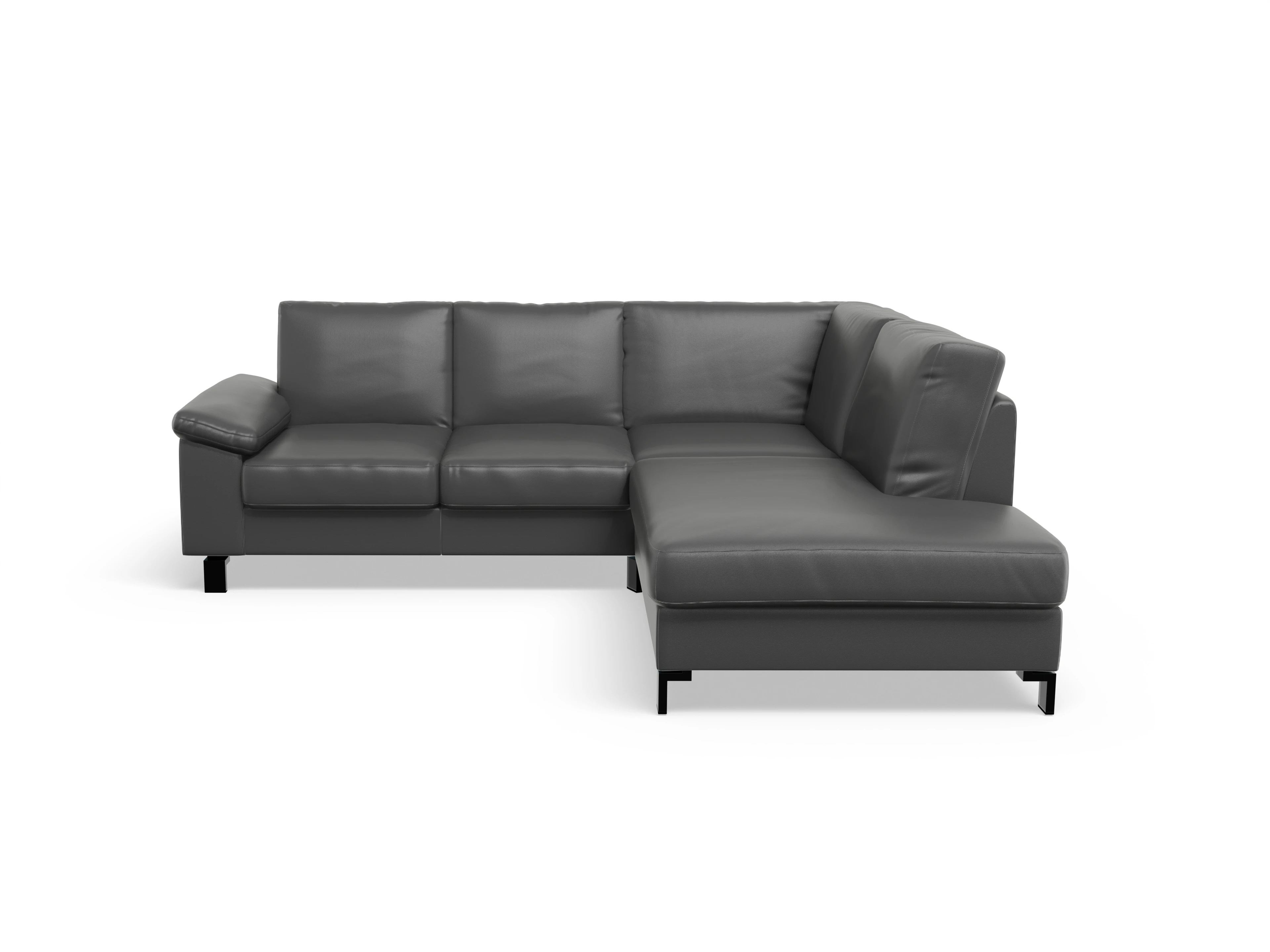 Ansicht des Produktes Casco 2.0 Ecksofa rechts Abschluss offen in Leder Grau