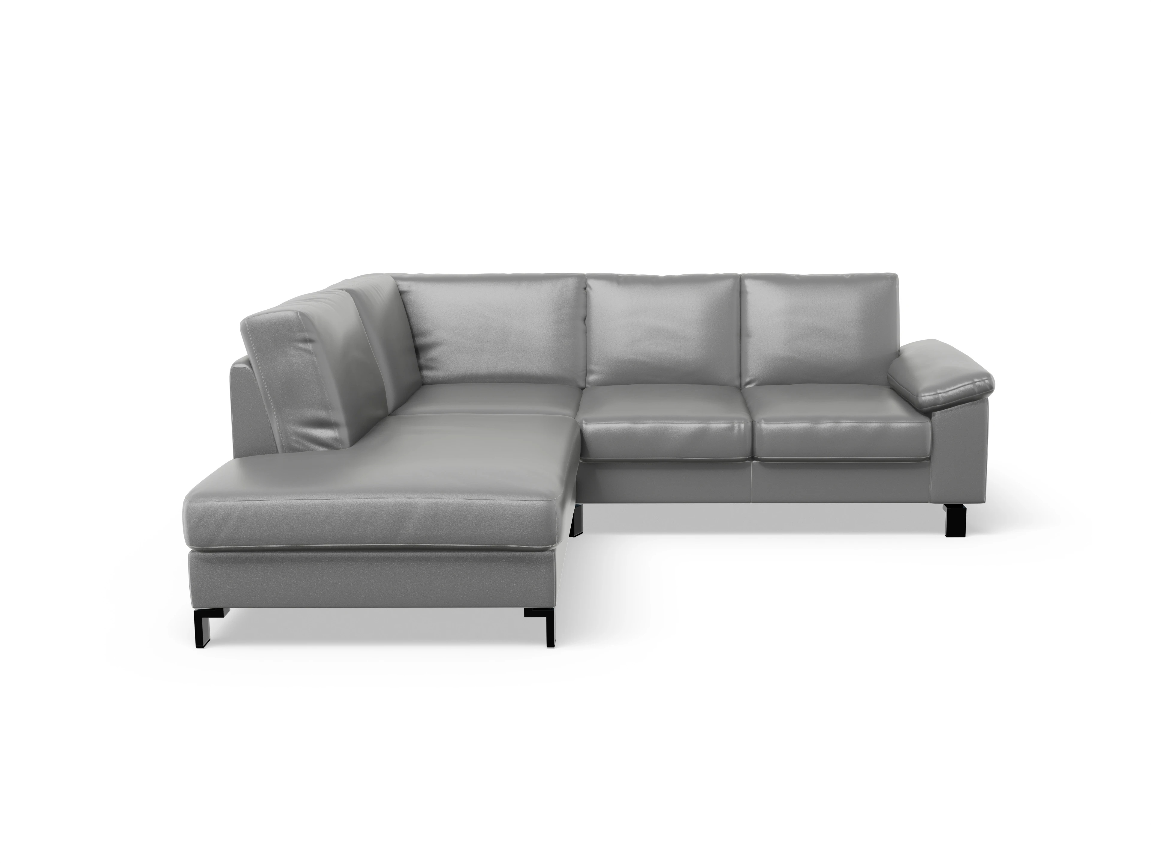 Ansicht des Produktes Casco 2.0 Ecksofa links Abschluss offen in Leder Grau