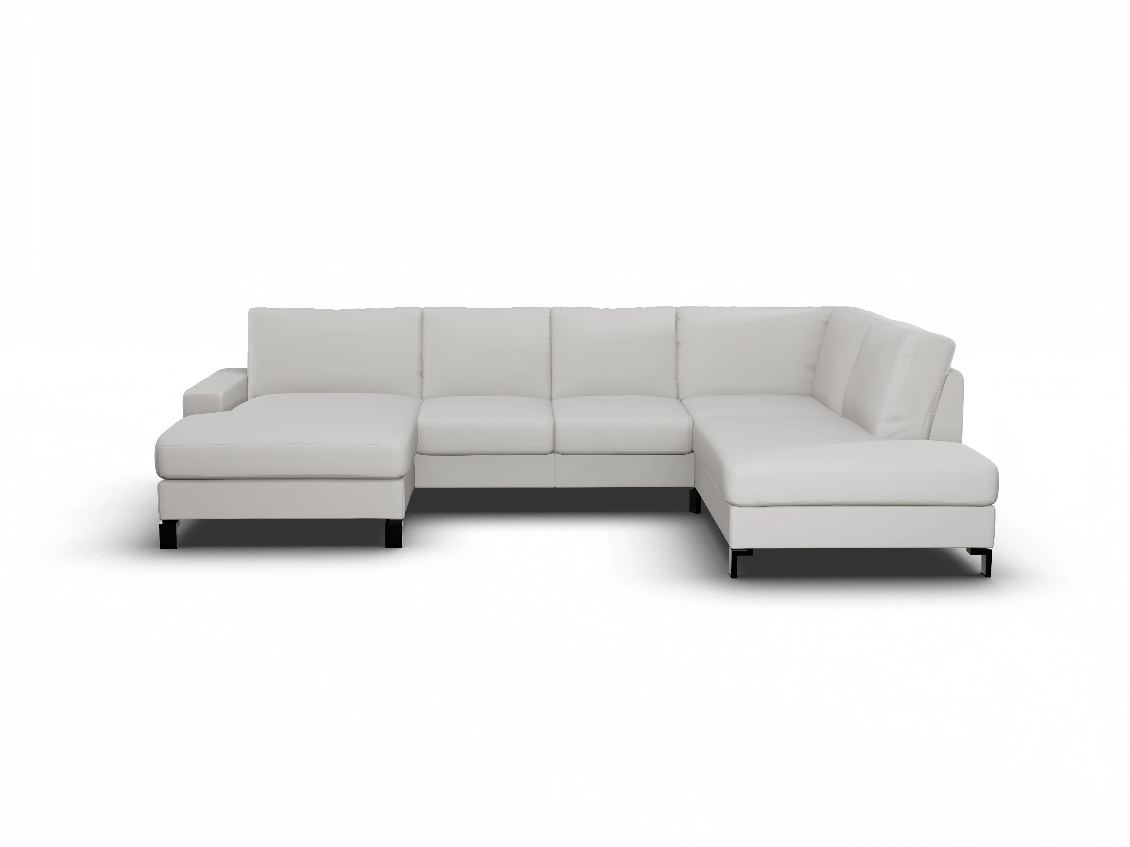 Ansicht des Produktes Casco 2.0 Wohnlandschaft offen beidseitig in Leder Grau